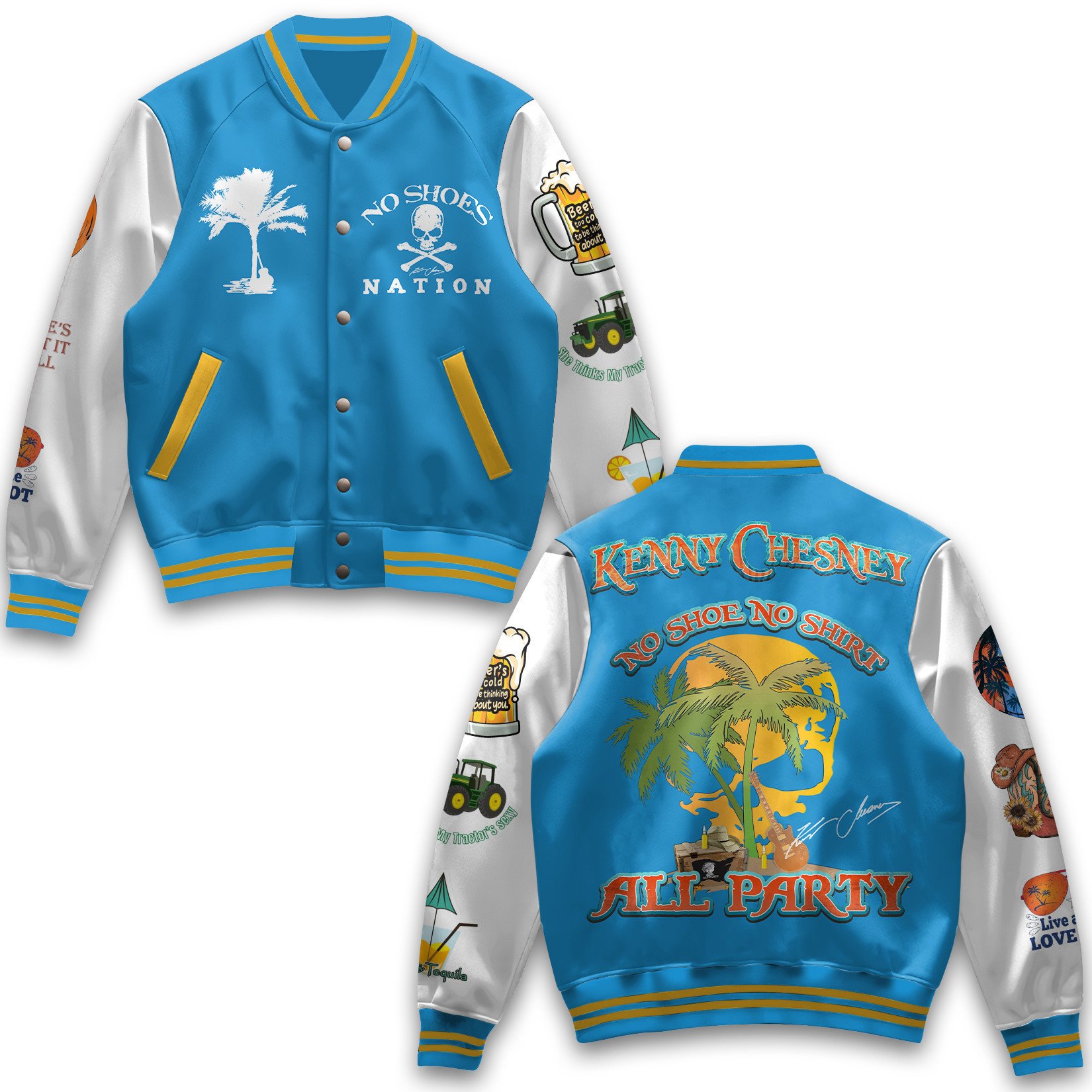 classic kenny chesney blue comfort baseball jacket fcxld
