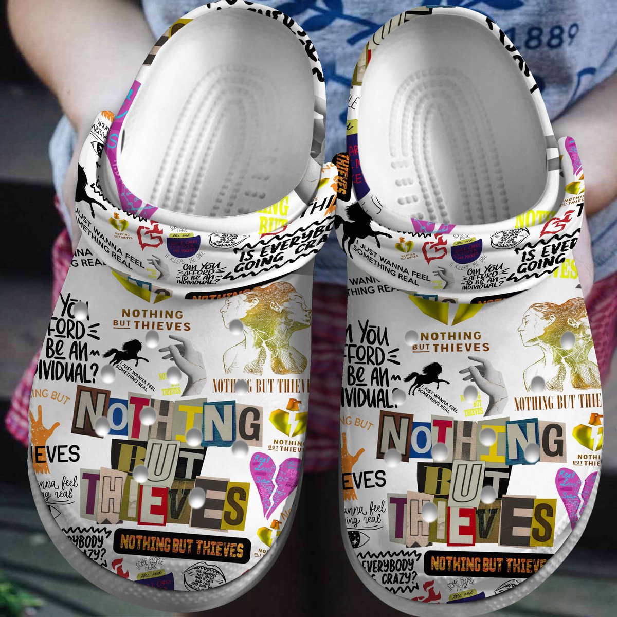 classic nothing but thieves white clogs for kids and adults xc3w9