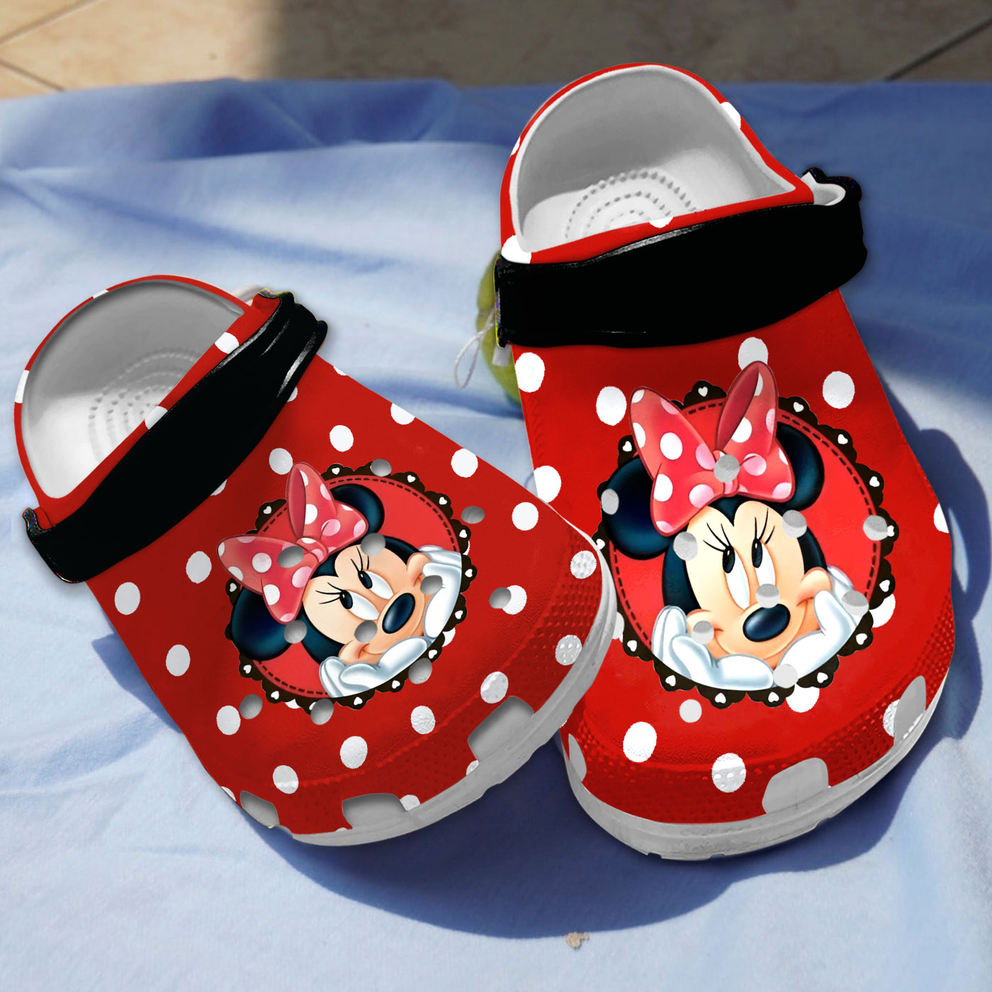 classic polka dot red shoes minnie mouse mickey cartoon clogs fast shipping worldwide y4nhg