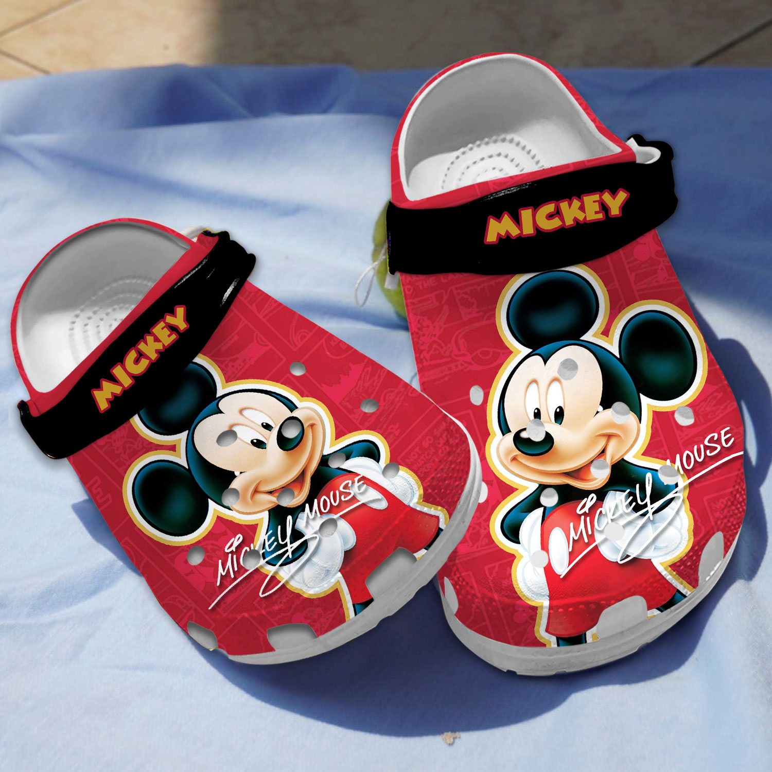 classic red cartoon slippers mickey mouse clogs for kids and adults n0chx