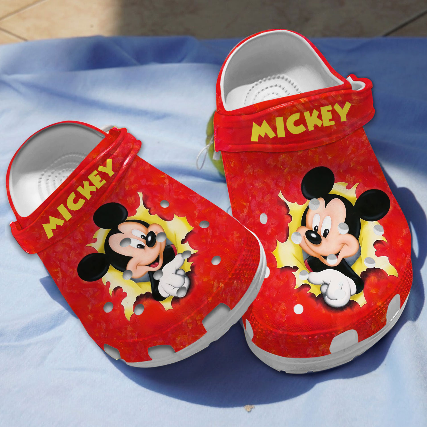 classic red sandals mickey mouse cartoon clogs for kids and adults gsef7