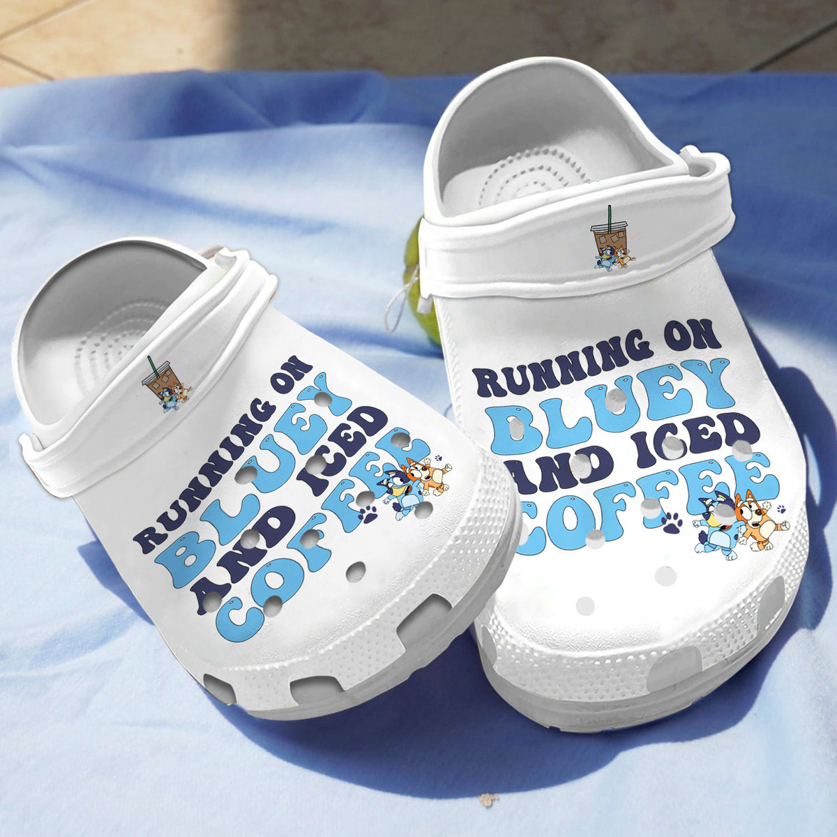 classic running on bluey and iced coffee clogs for kids 26 adults bd9wk