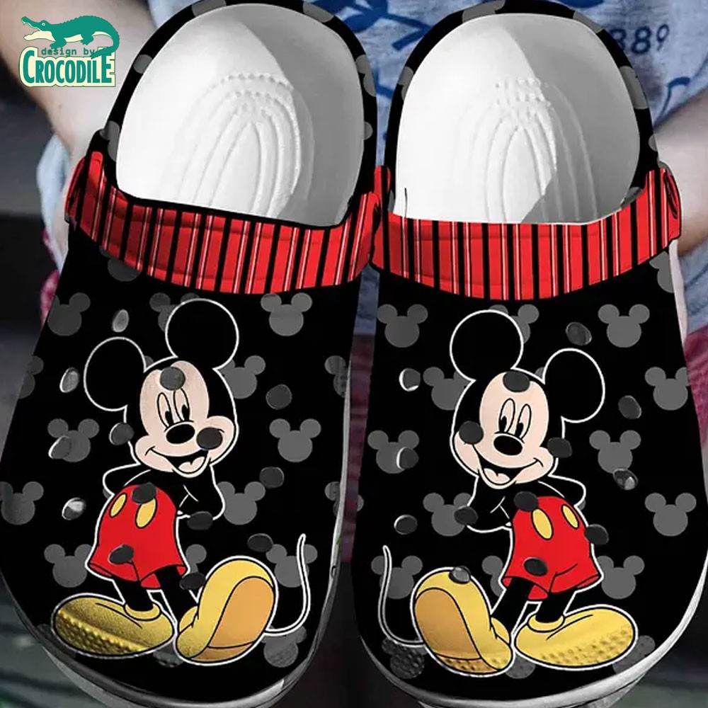 classic signature mickey mouse black clogs for kids 26 adults 4vzib