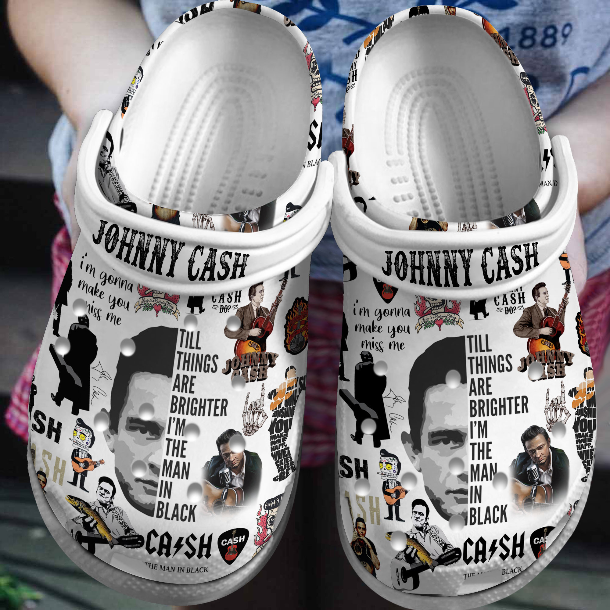 classic white johnny cash music clogs fast shipping worldwide kygyo