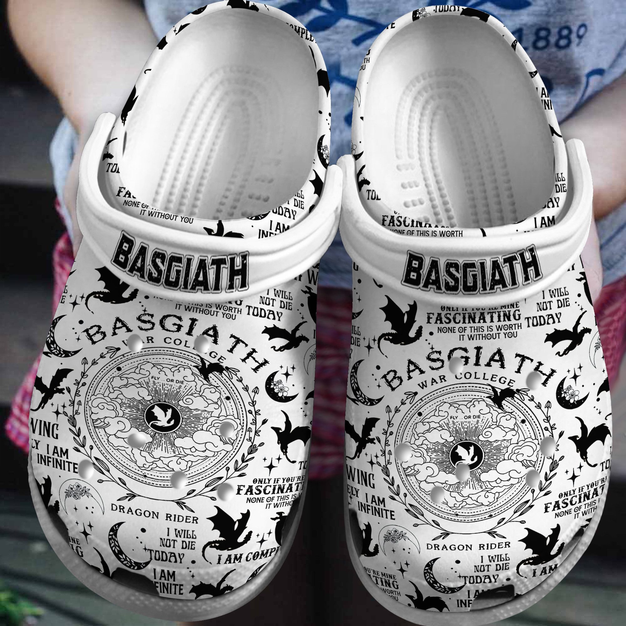 classic white slippers basgiath war college military crocs enjoying outdoor activities jrem7