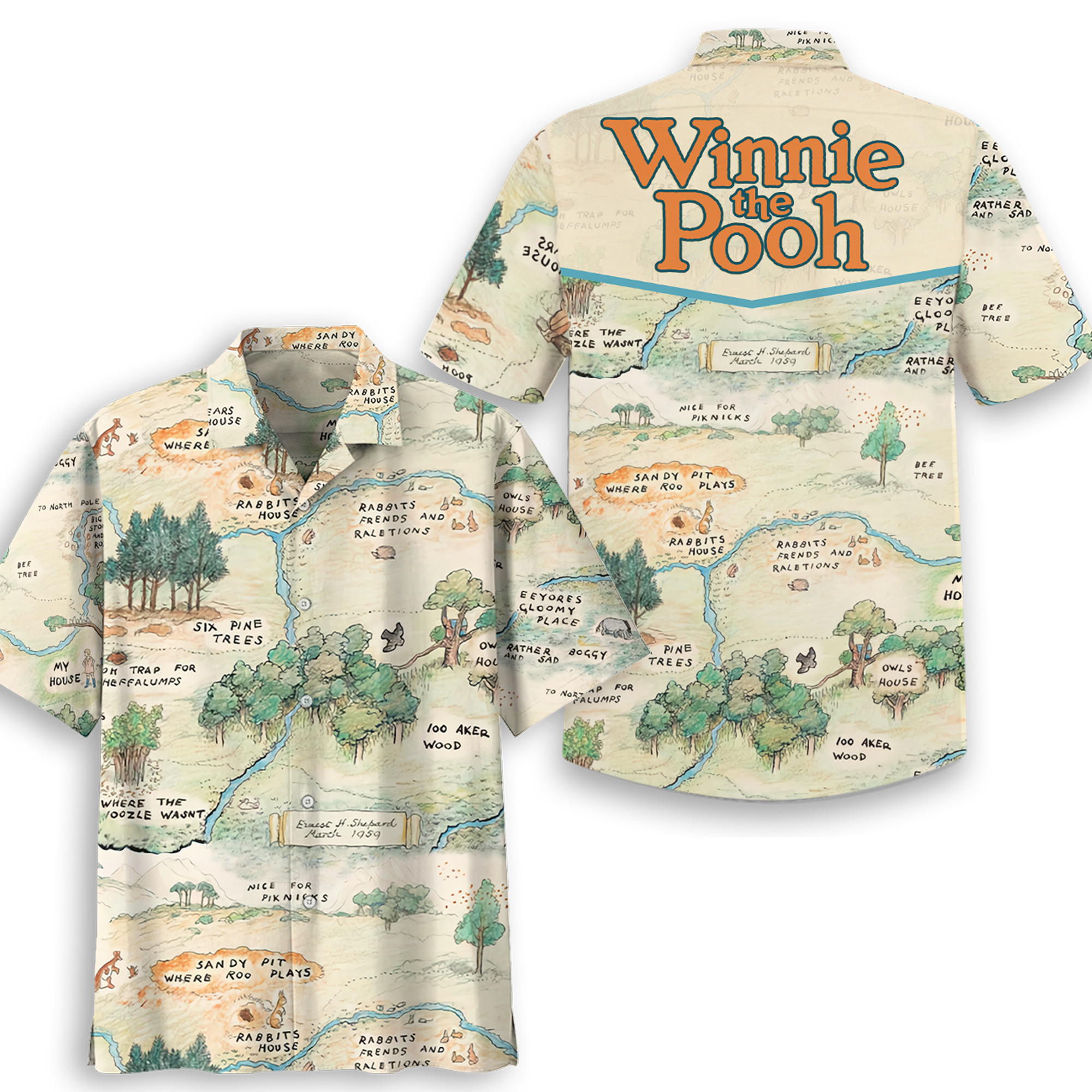 classic winnie the pooh cartoon hawaiian shirt lr7ba