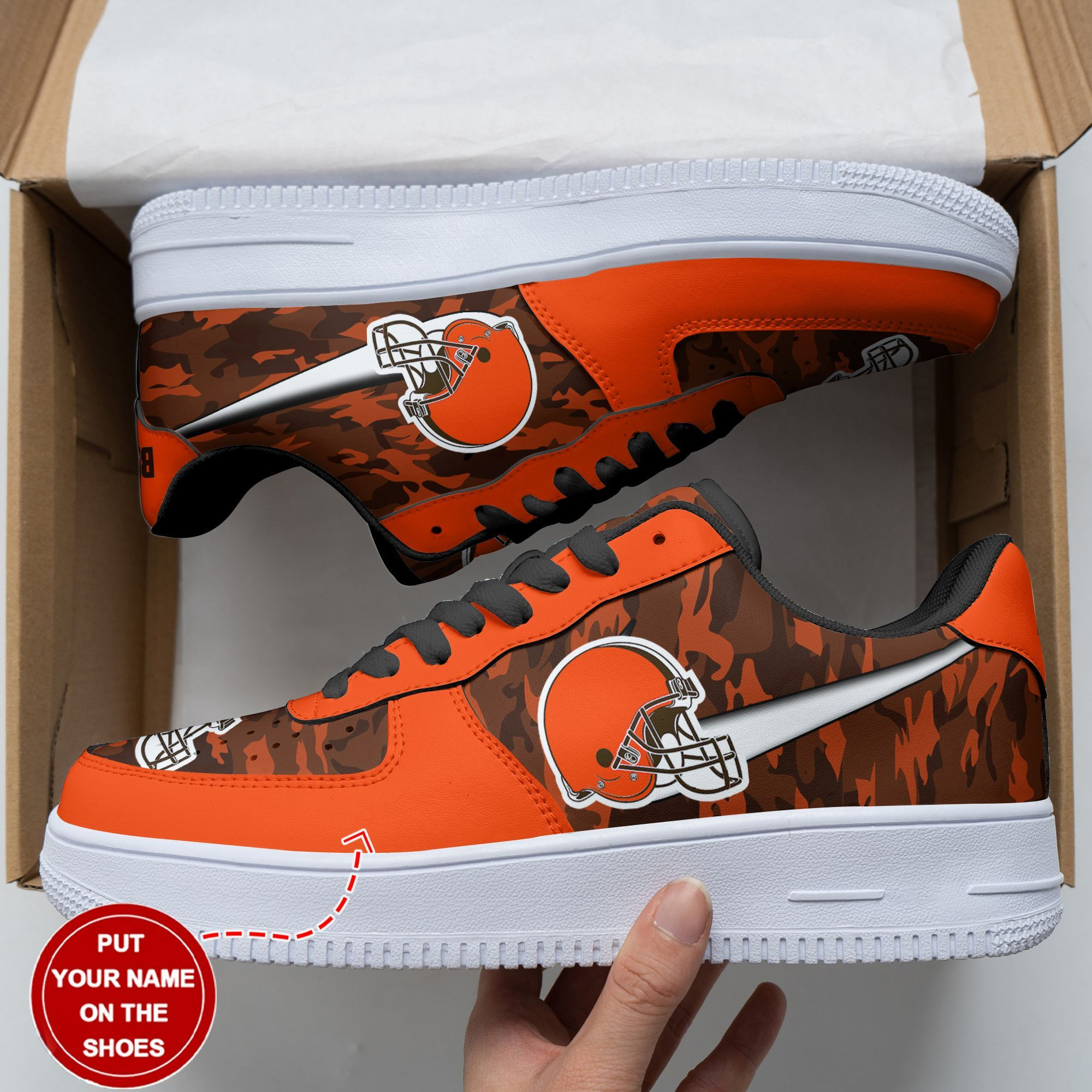 cleveland browns personalized af1 sneakers 88 sal3k