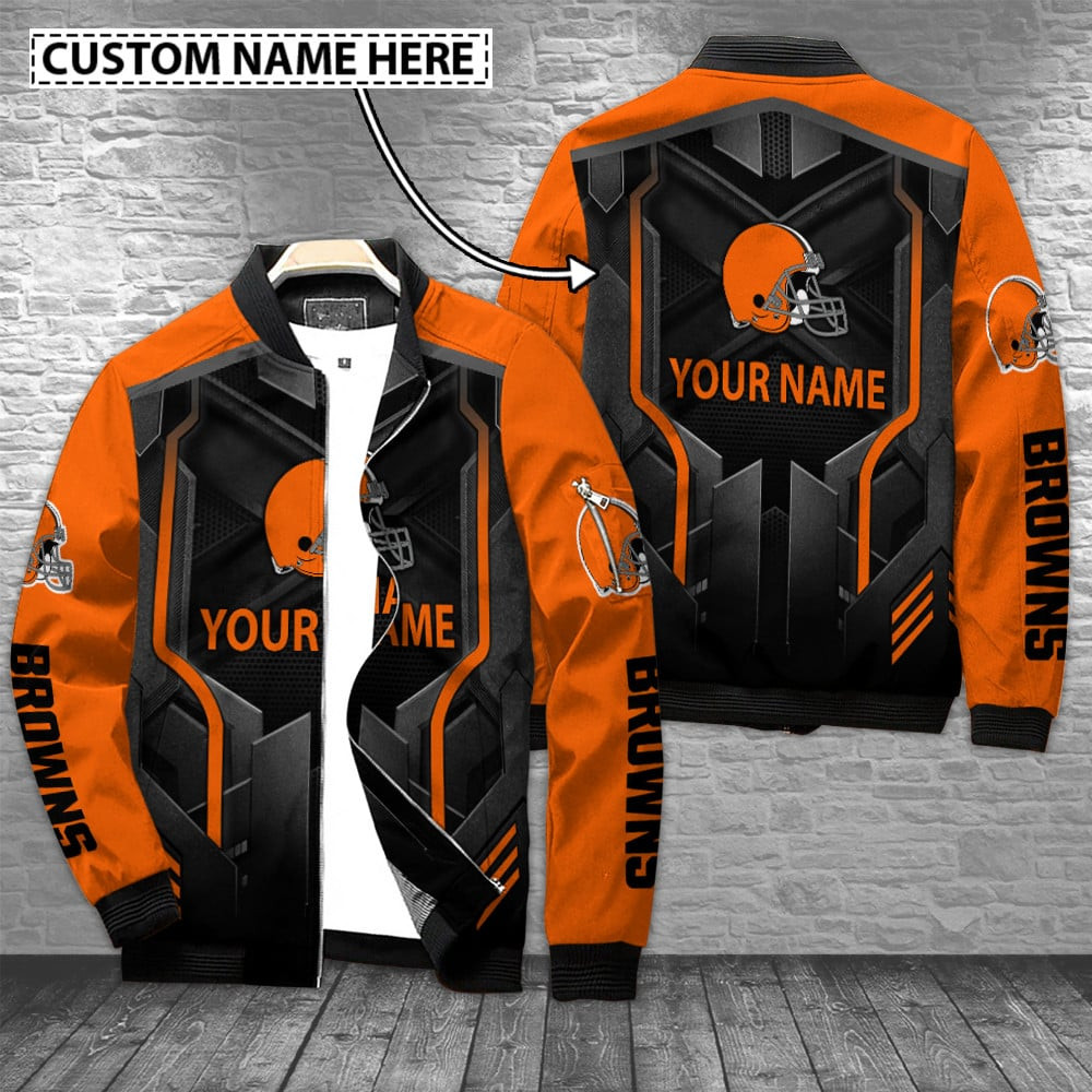 cleveland browns personalized bomber jacket bg669 owxsa