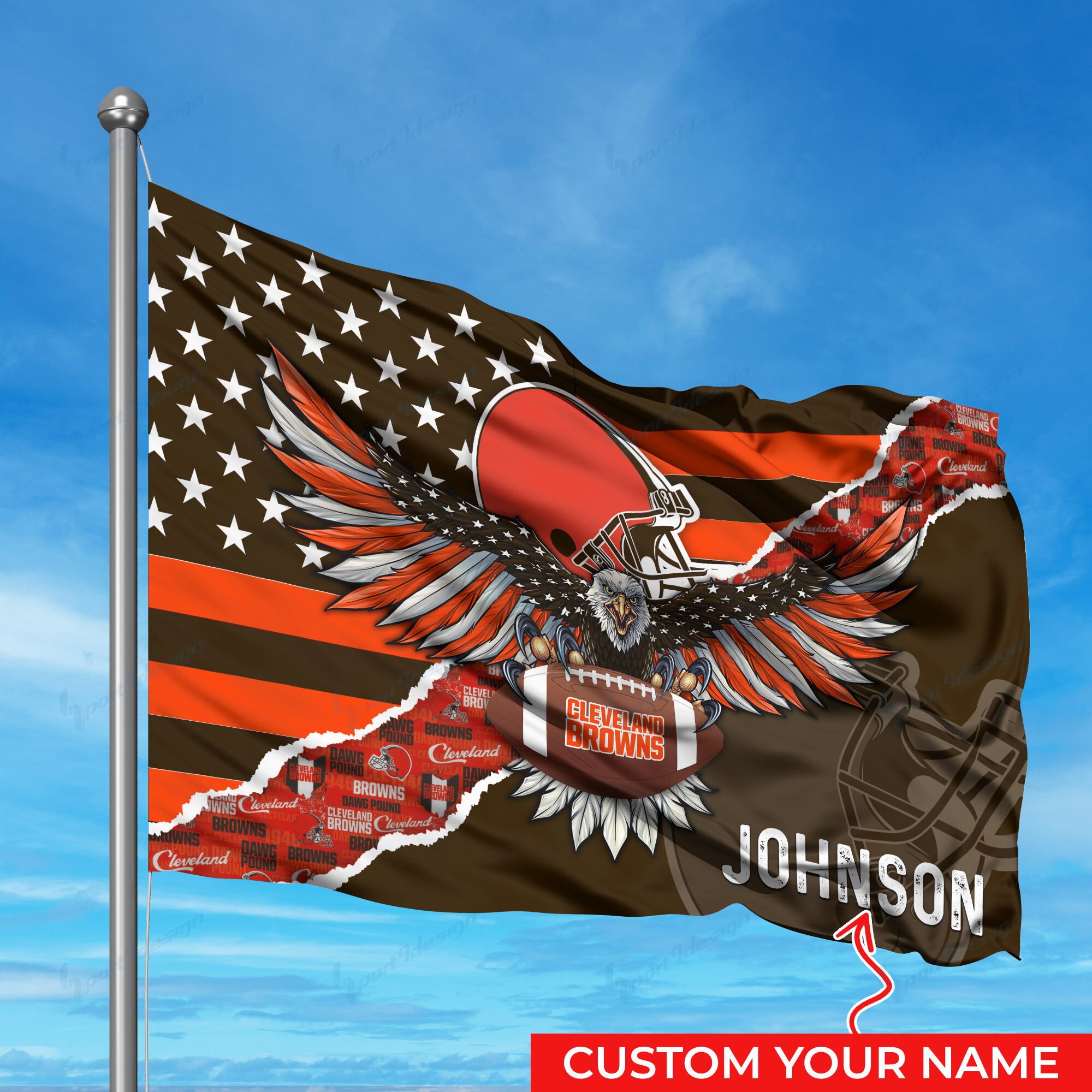 cleveland browns personalized flag 282 yvtkr
