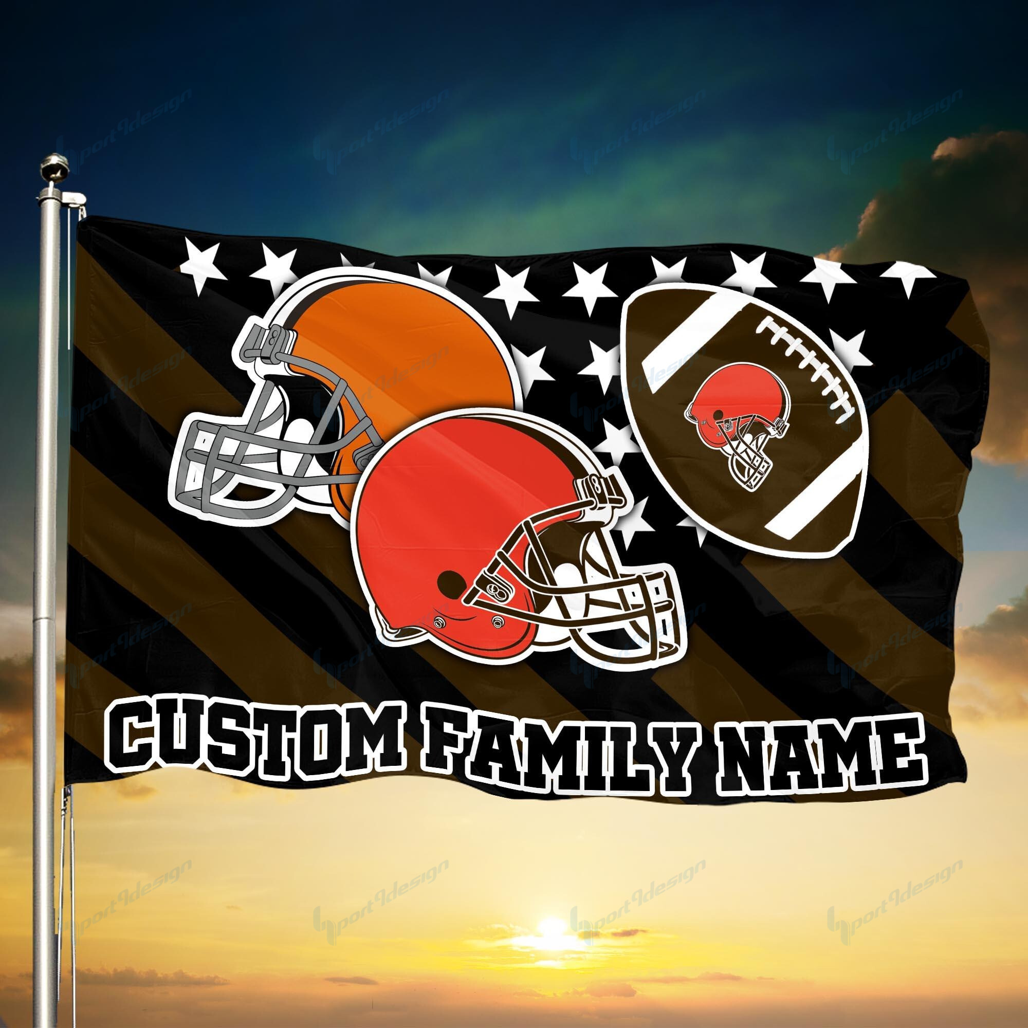 cleveland browns personalized flag 71 2u10h