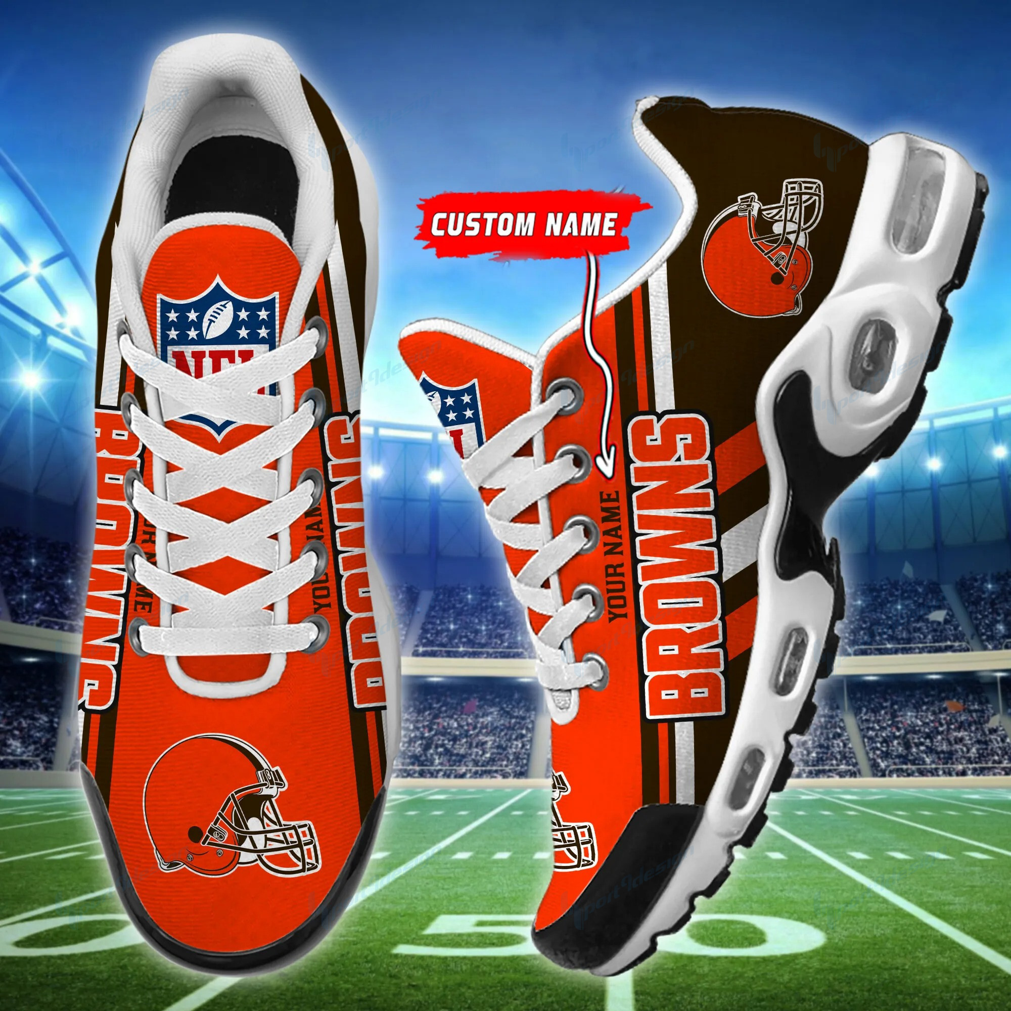 cleveland browns personalized plus t n youth sneakers bg55 13ndr