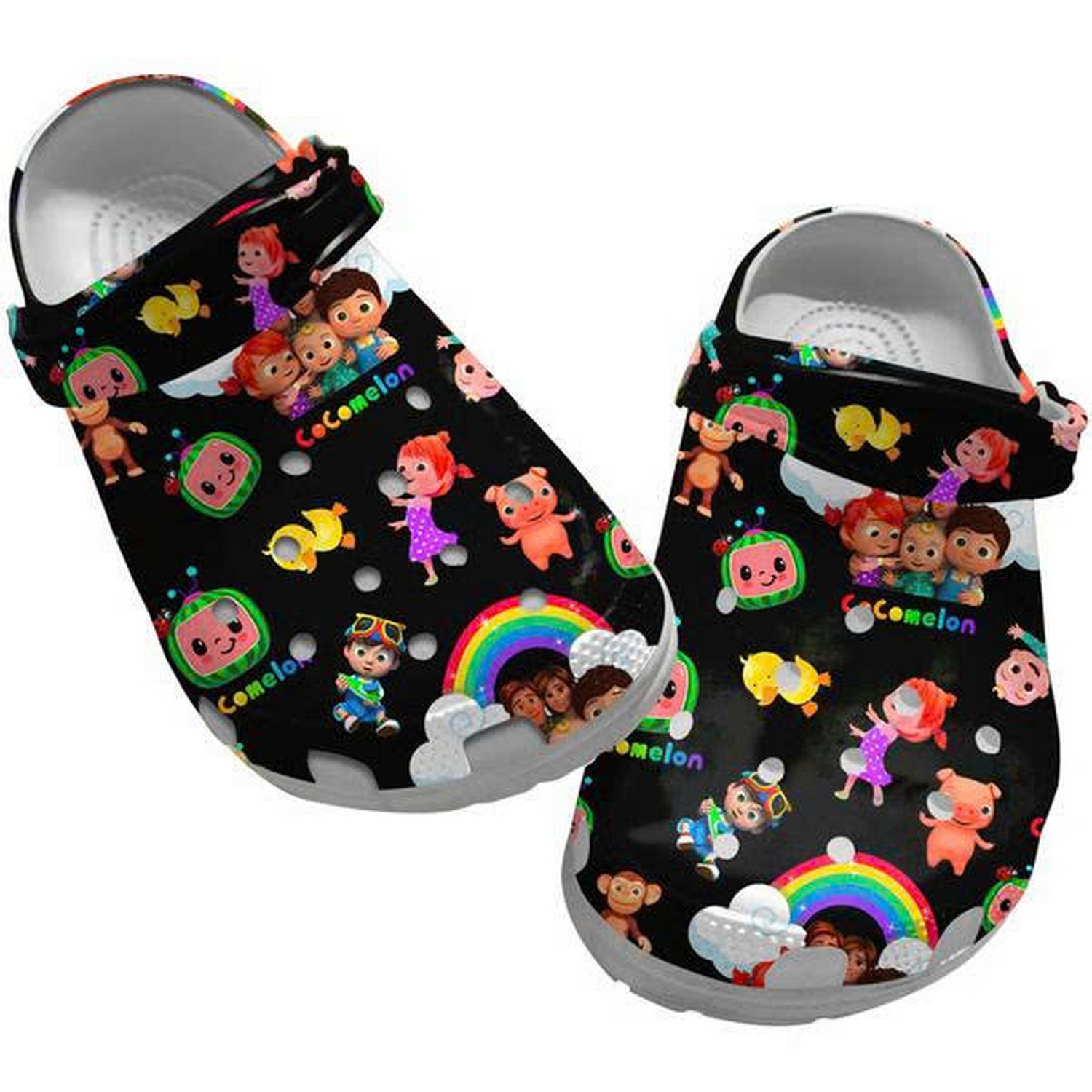 cocomelon happy jj and friends black clogs for kids and adults zxyoj