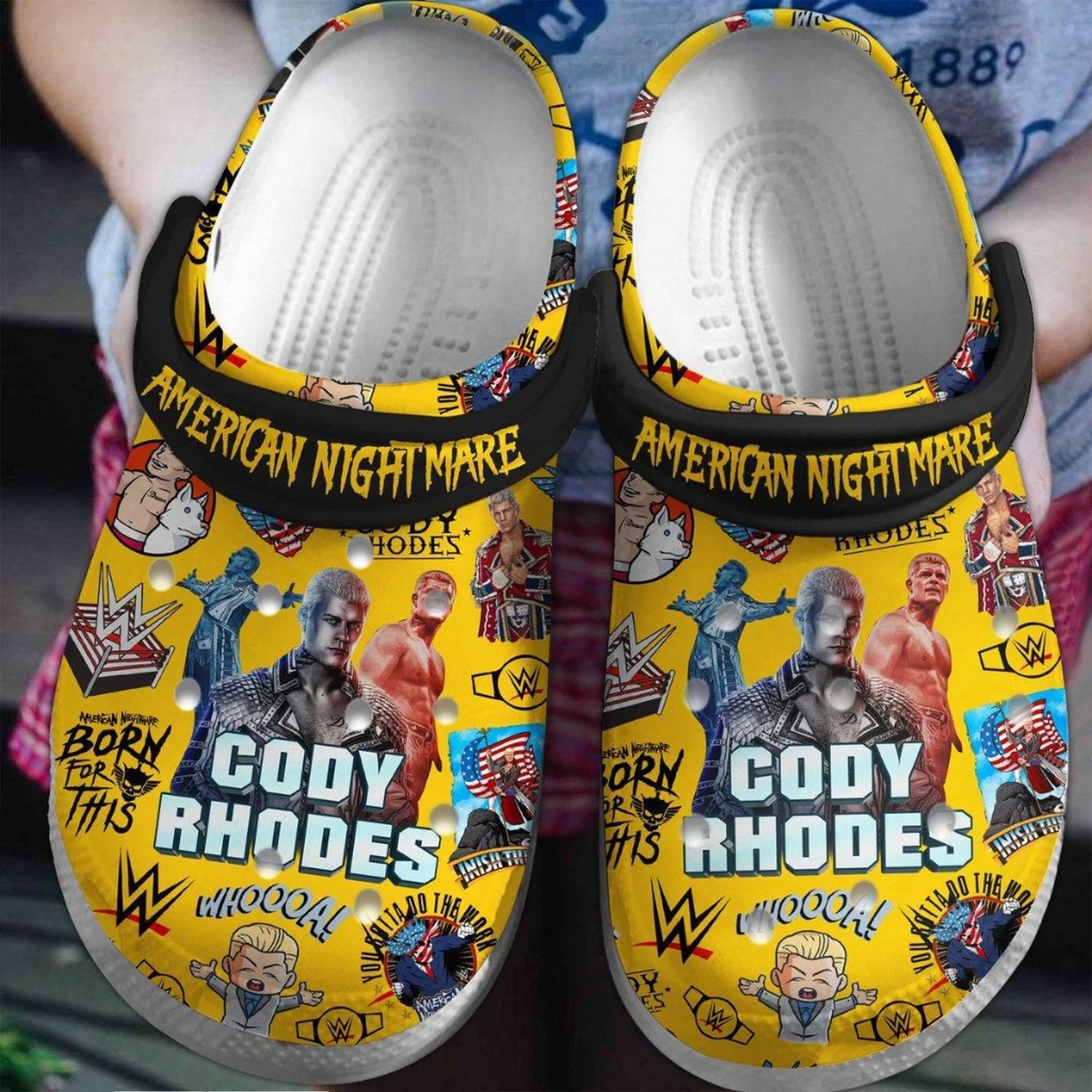 cody rhodes woooh american nightmare music clogs for kids 26 adults 93fhh