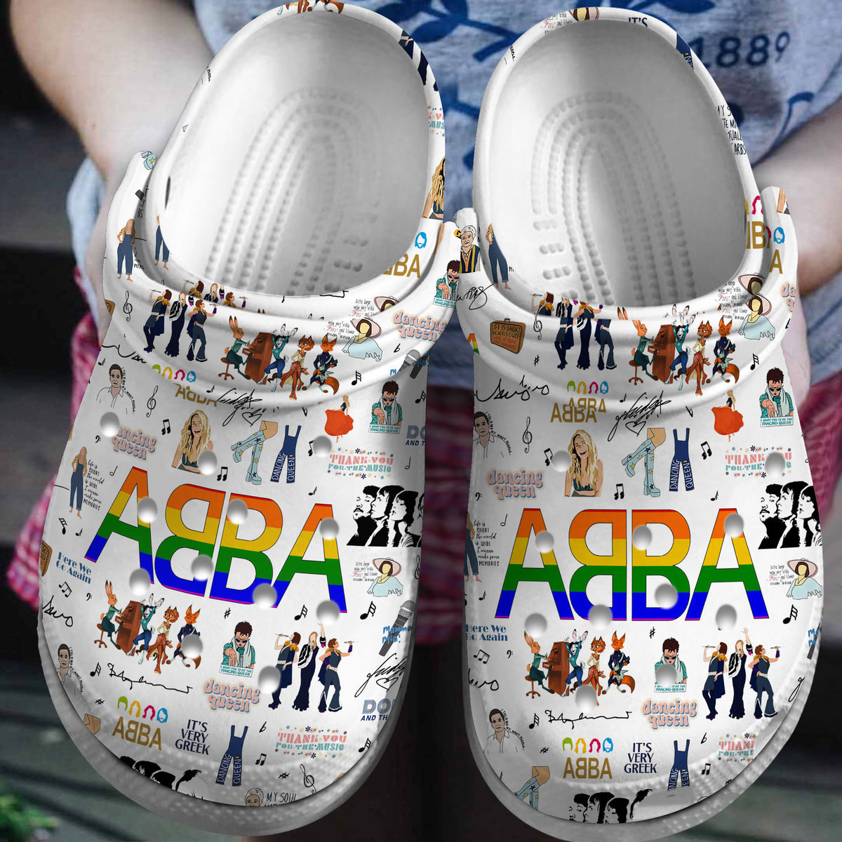 colorful 26 waterproof slippers abba music white clogs u2jar