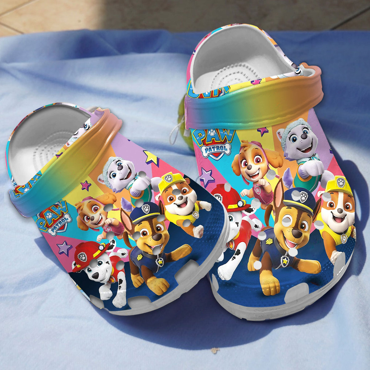 colorful and funny design paw patrol cartoon crocs bpqmz