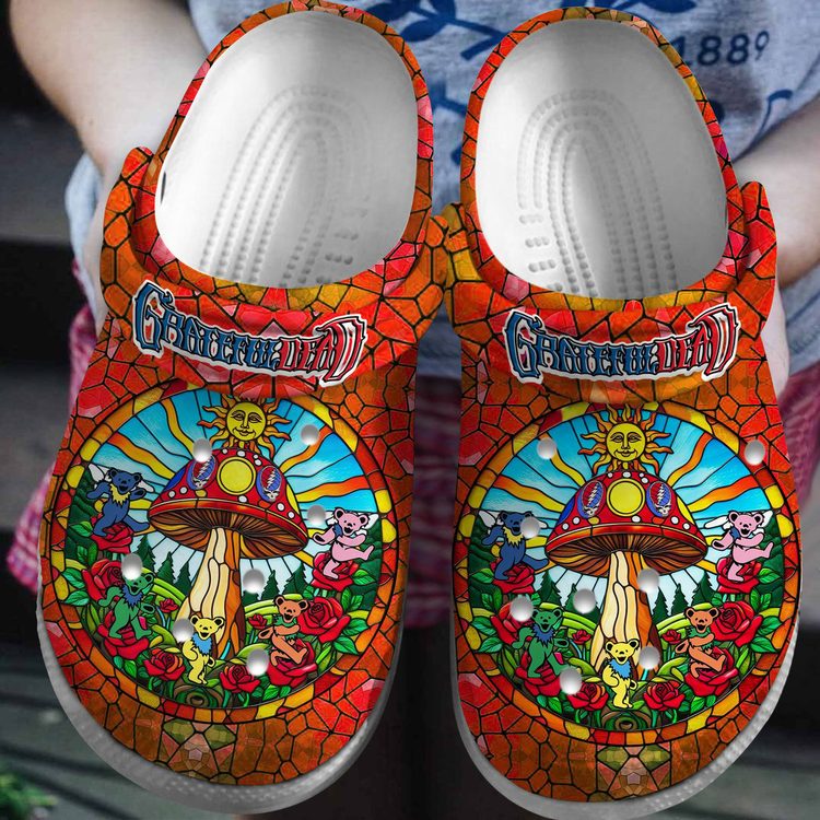 colorful design grateful dead bears music clogs 7oh9p