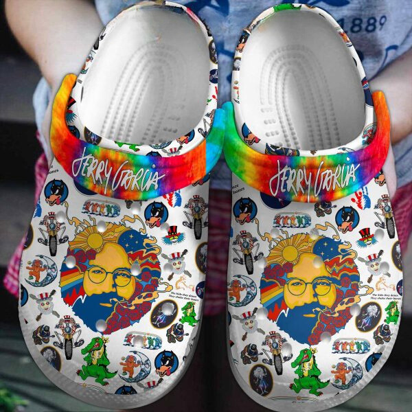 colorful design grateful dead music clogs for fans x7f1o