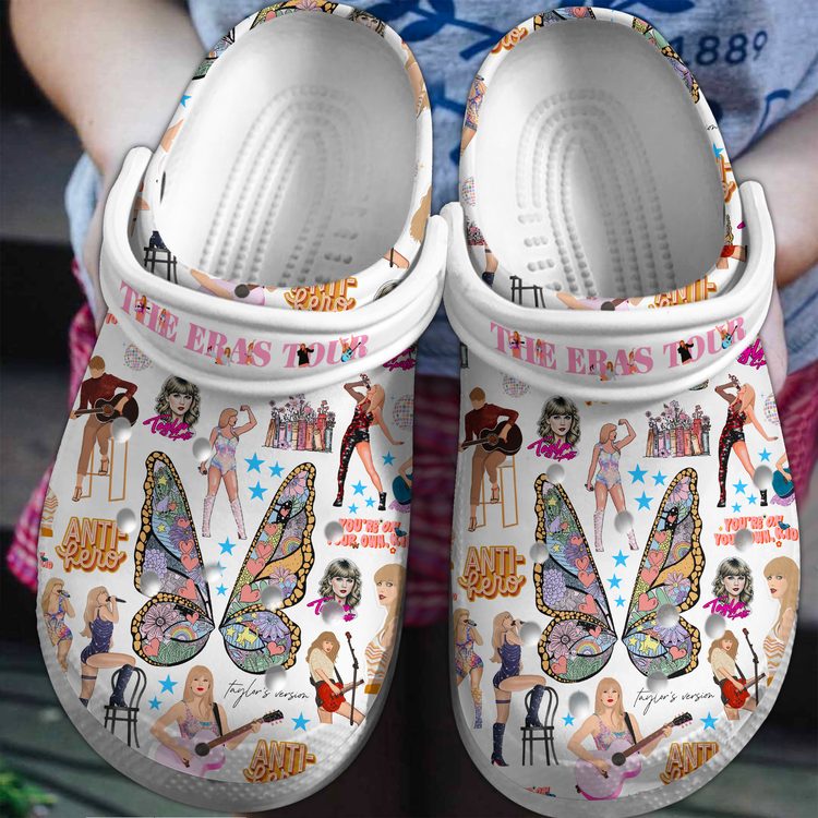 colorful design taylor swift the eras tour music clogs xkpv4
