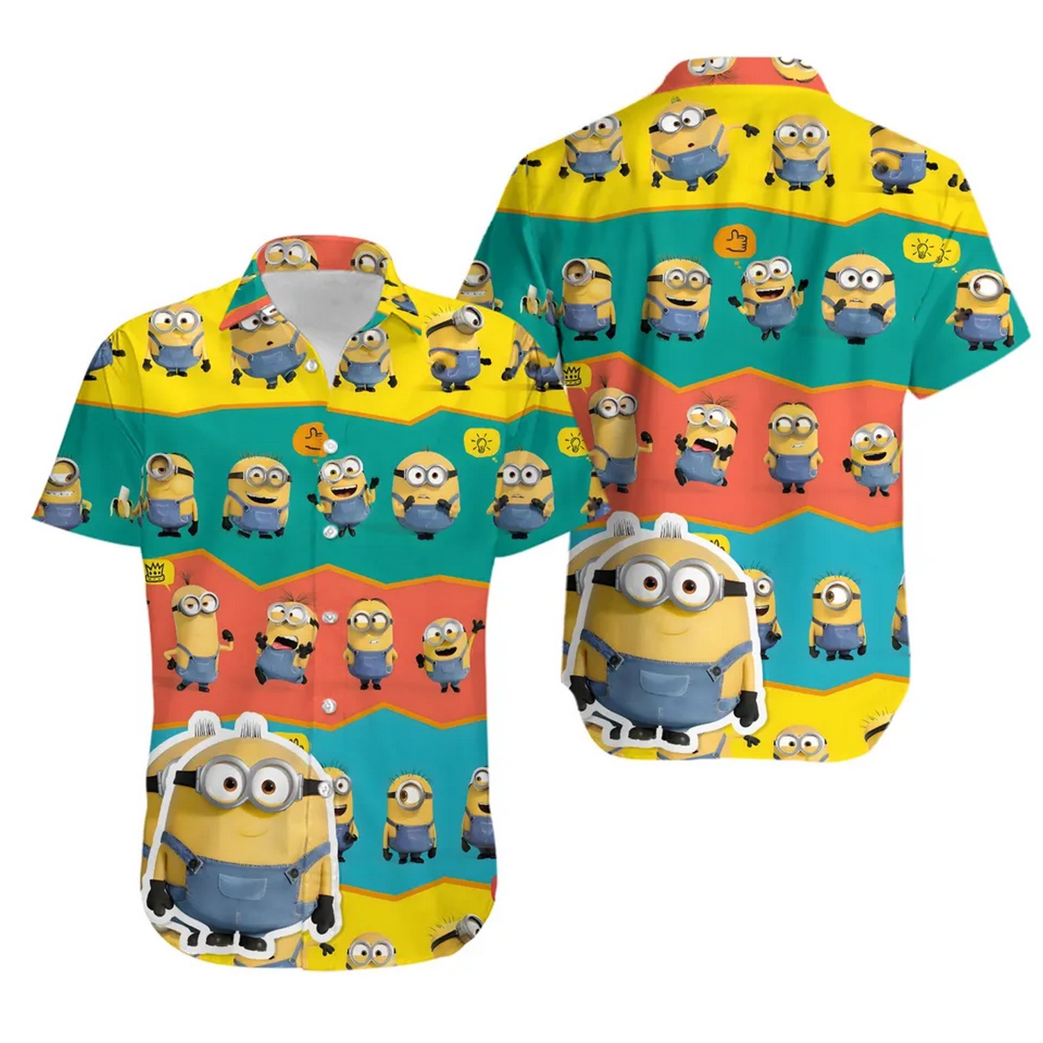 colorful minion despicable me hawaiian shirt fbgbx