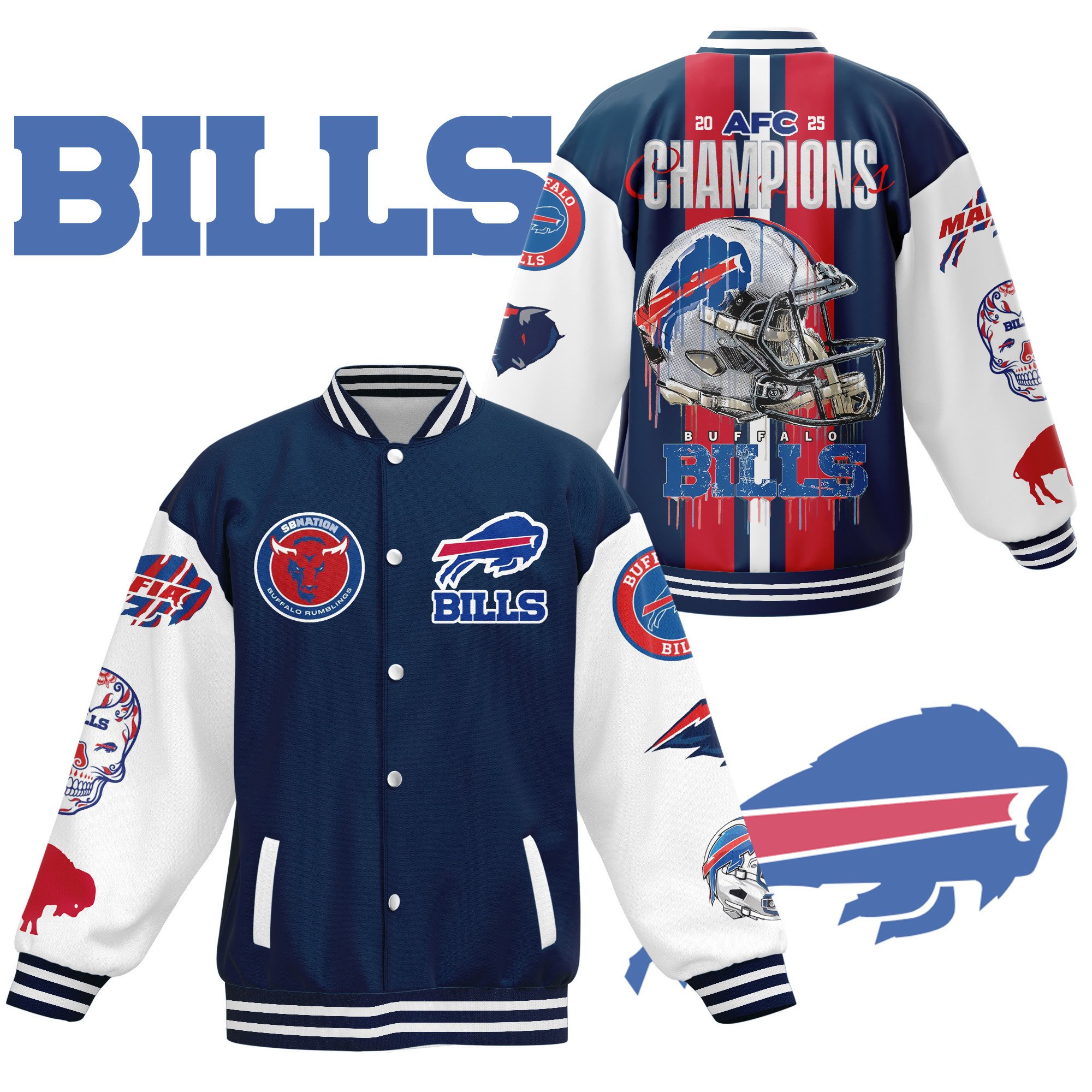 comfort bomber buffalo bills sport team baseball jacket glqsh