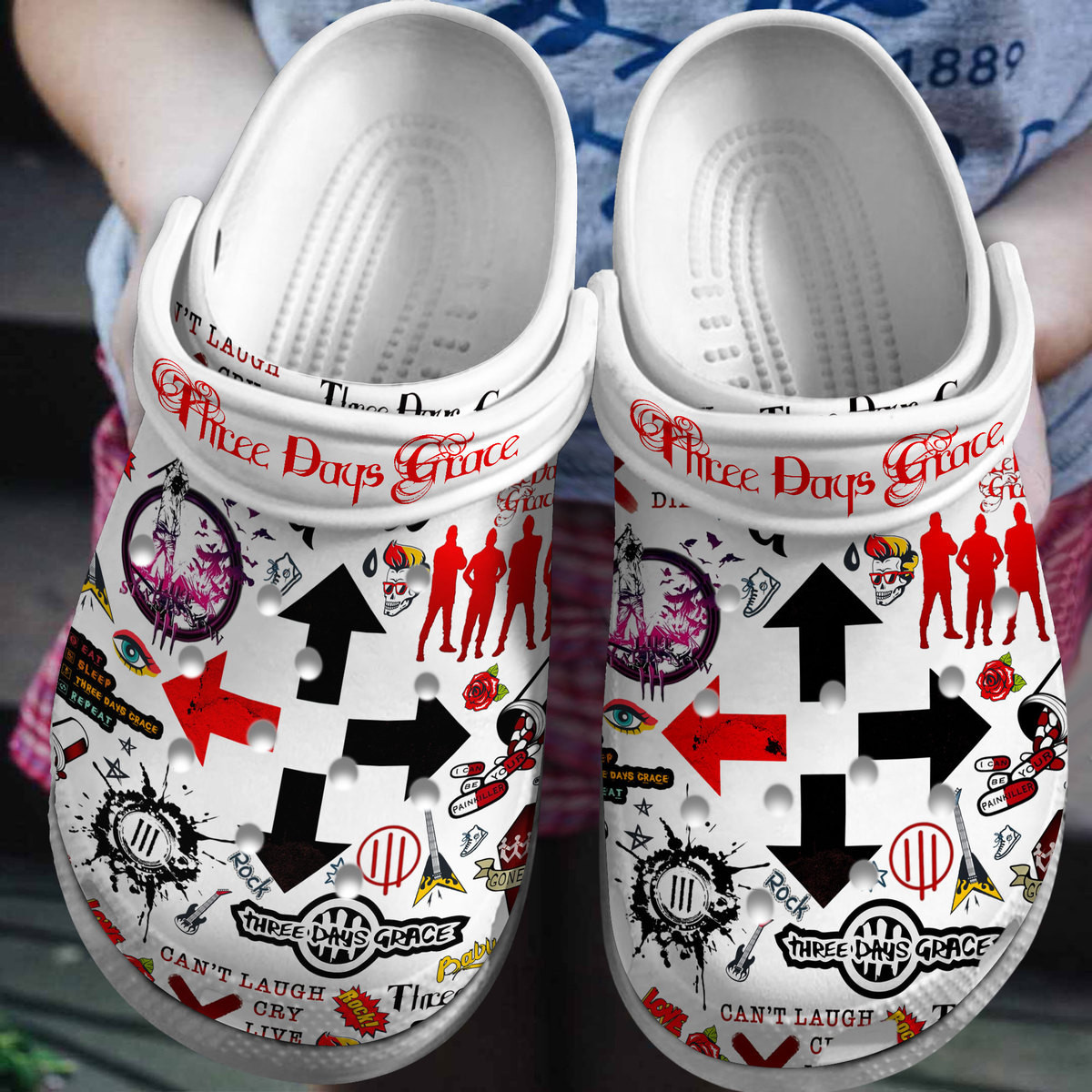 comfort footwear three days grace music white clogs shoes apltz