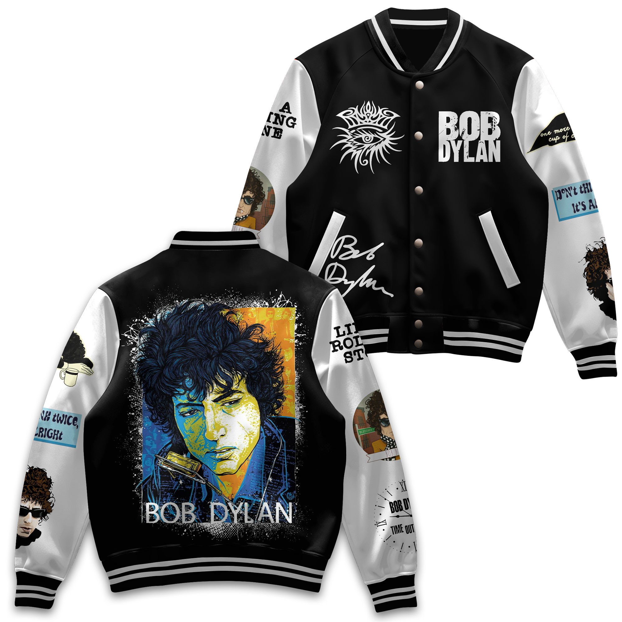 comfortable bomber bob dylan aesthetic art baseball jacket 2yupw