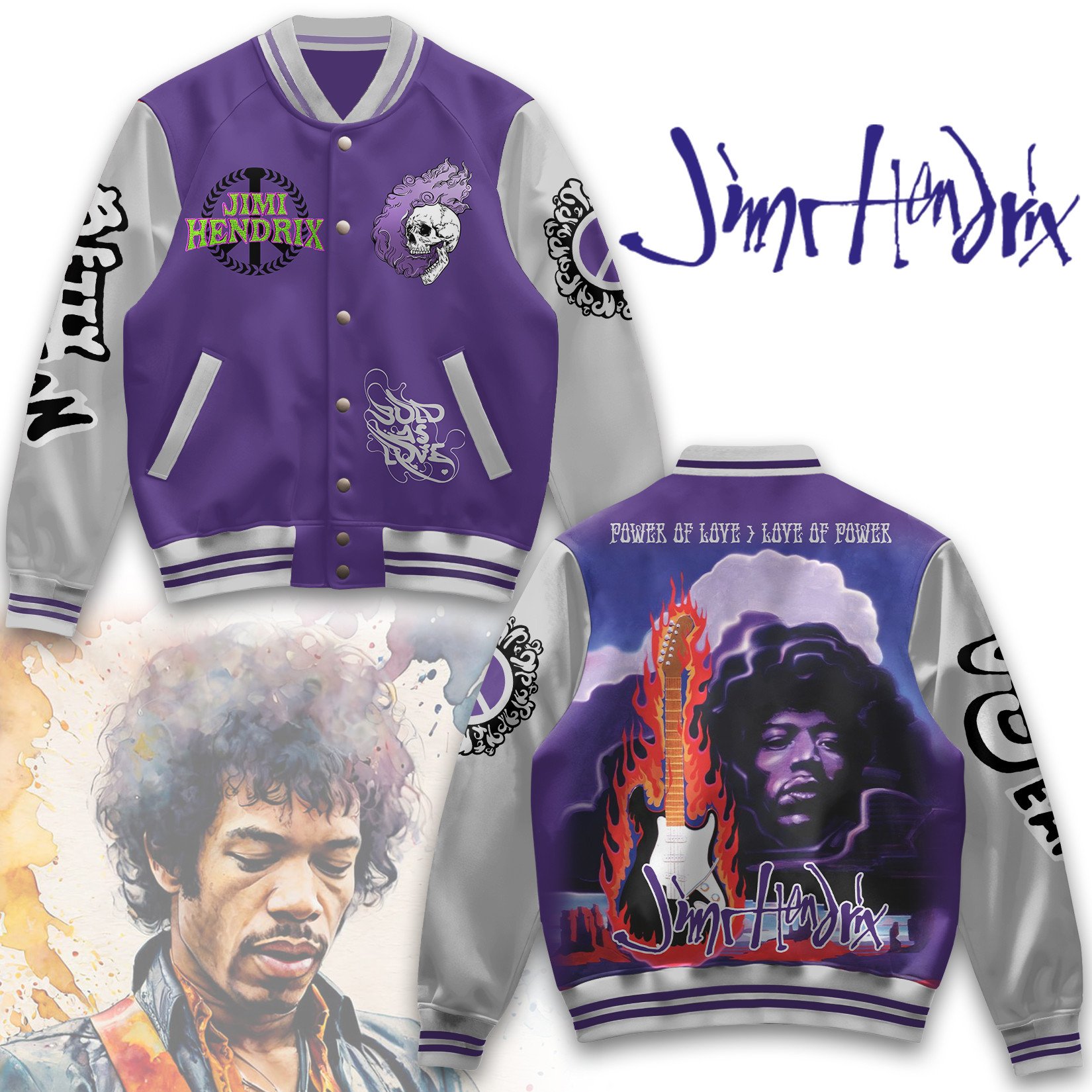 comfortable bomber jimi hendrix purple fashionable baseball jacket r3xpz