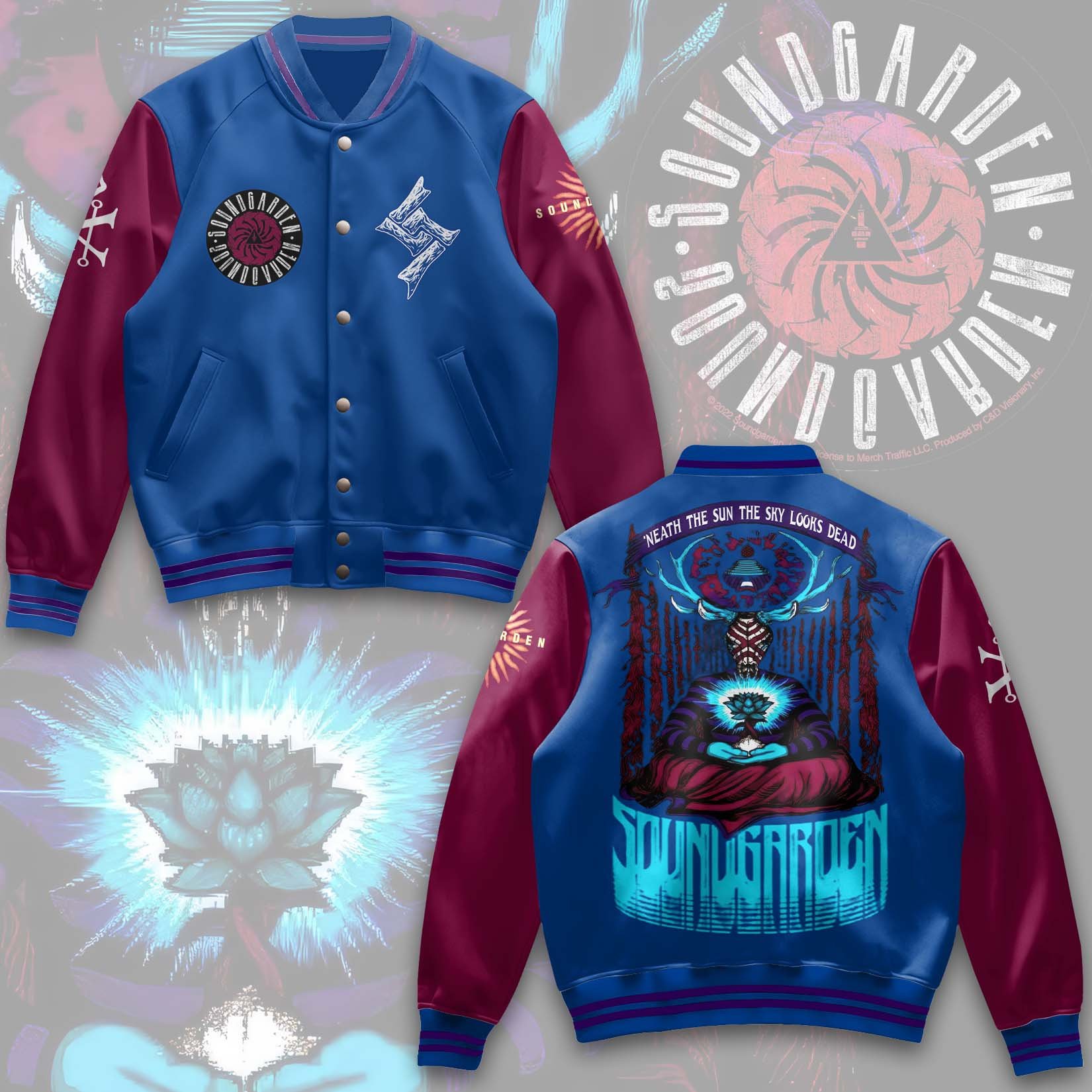 comfortable classy soundgarden blue baseball jacket 2tqjw