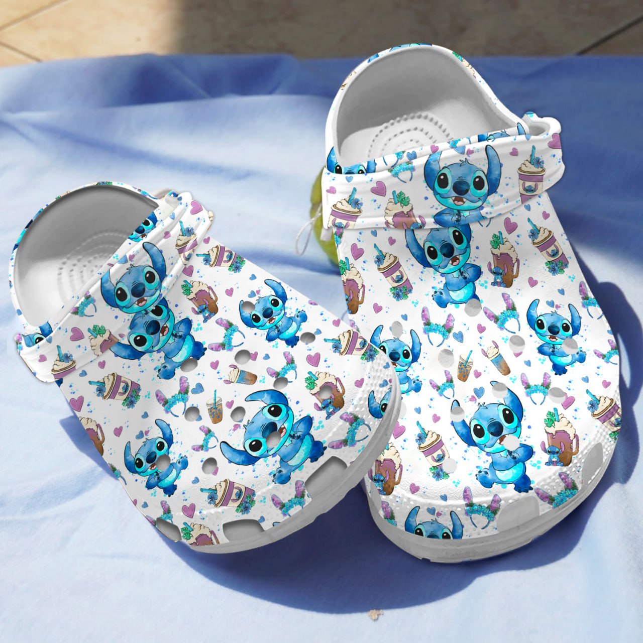 comfortable clogs funny blue stitch cartoon slippers ooln2