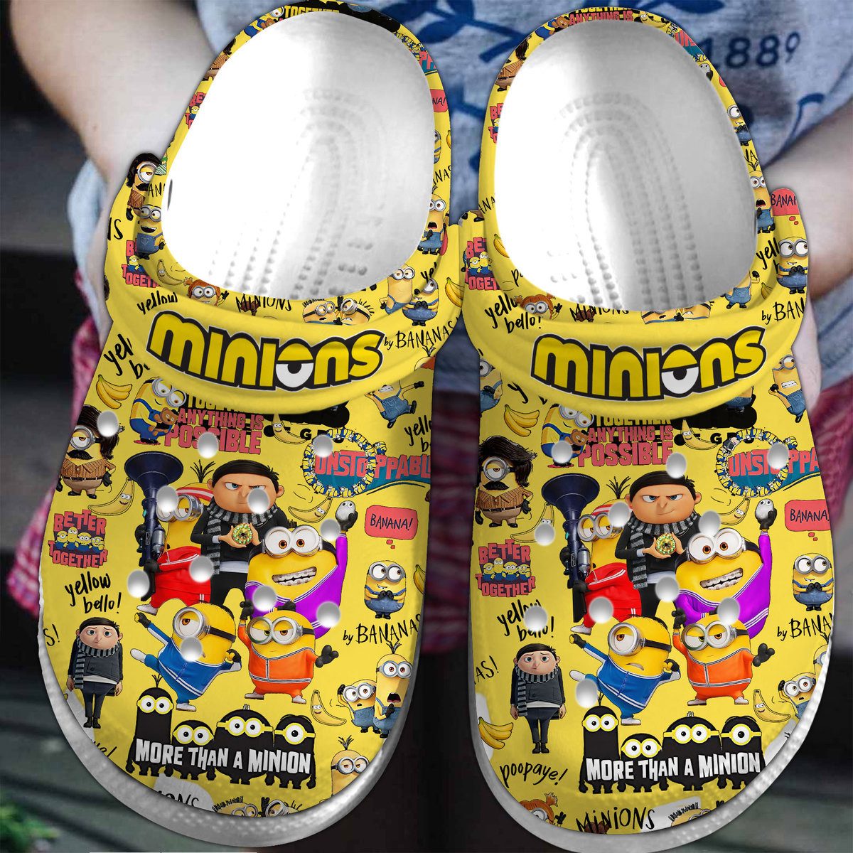 comfortable crocs minions cartoon yellow crocs for kids 26 adults h0sxv