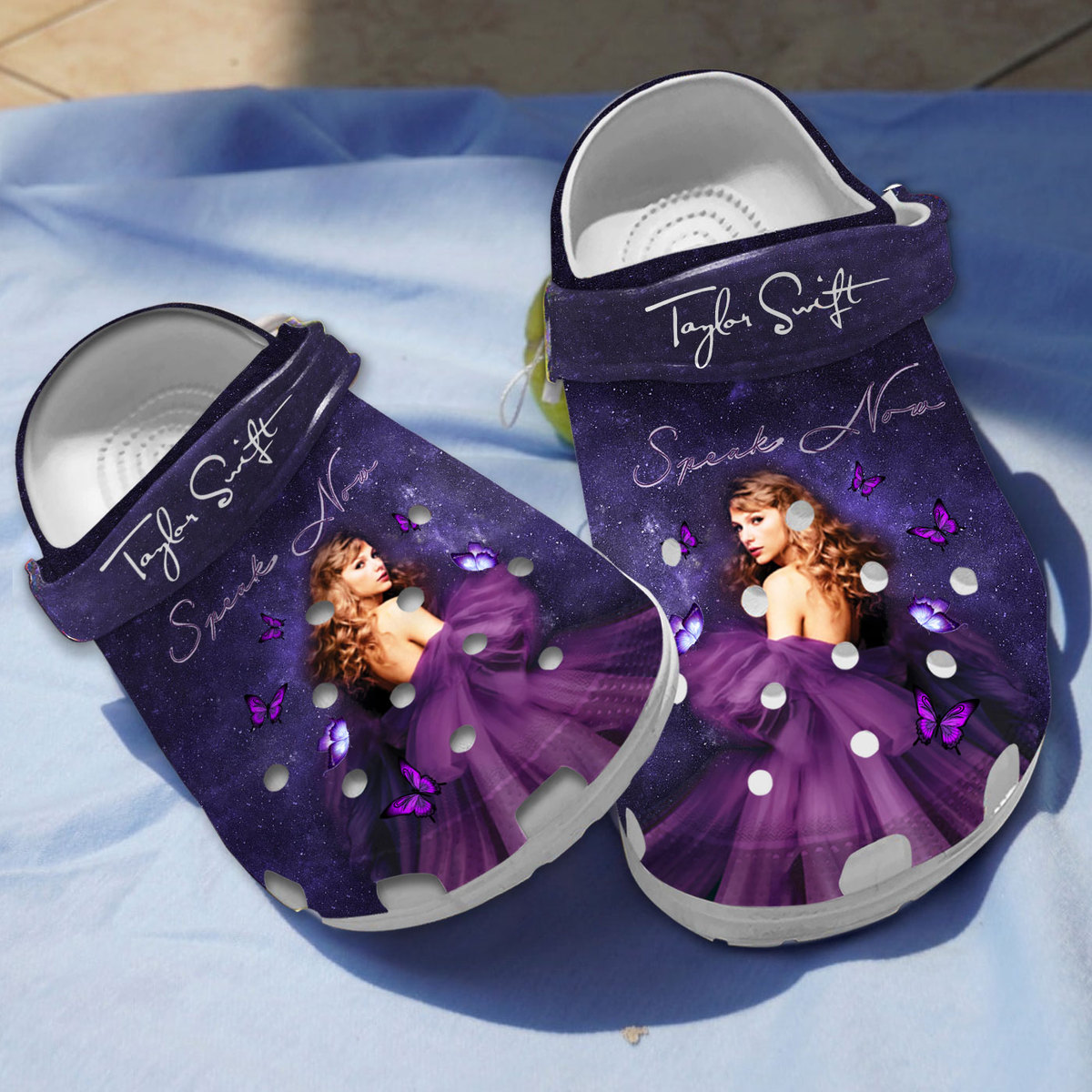 comfortable crocs taylor swift speak now purple clogs perfect gift for swifties etoaz