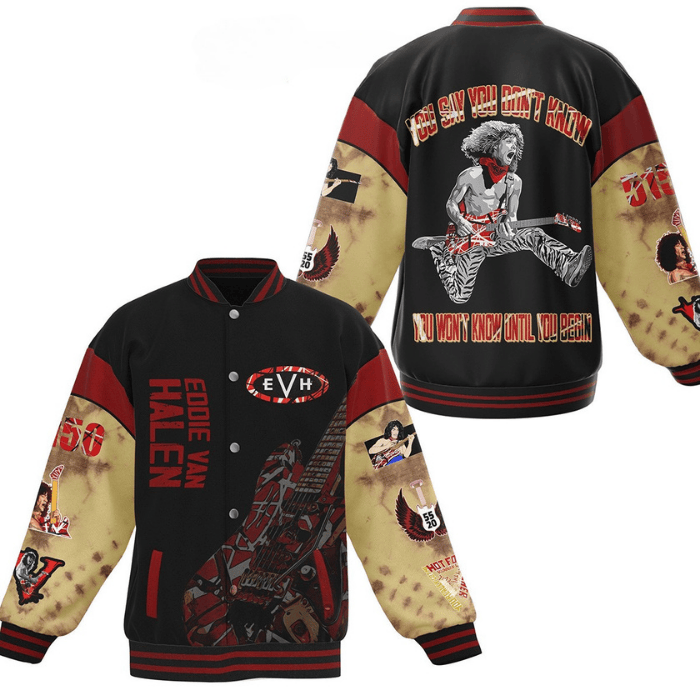 comfortable eddie van halen stylish baseball jacket 8soee