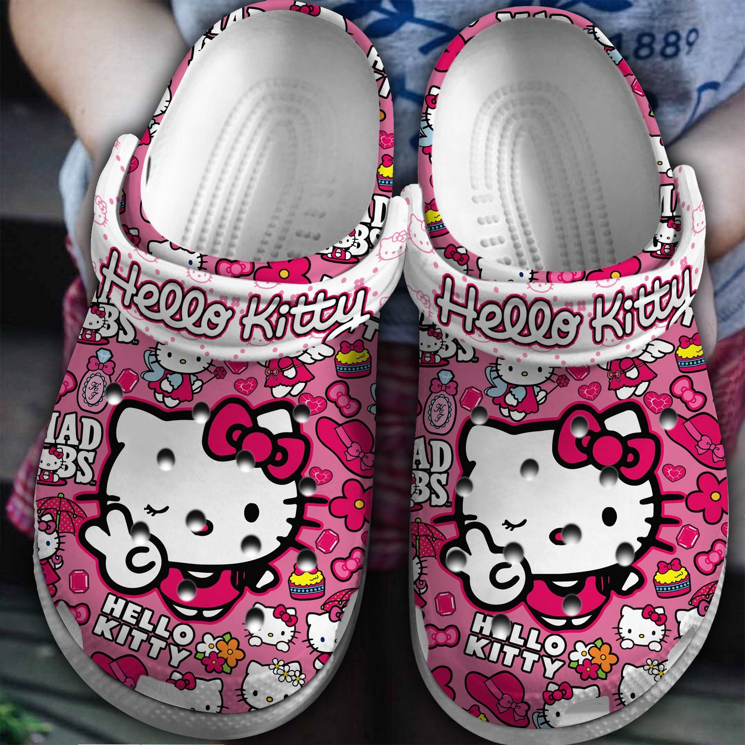 comfortable hello kitty border clogs for kids and adults zvgsj