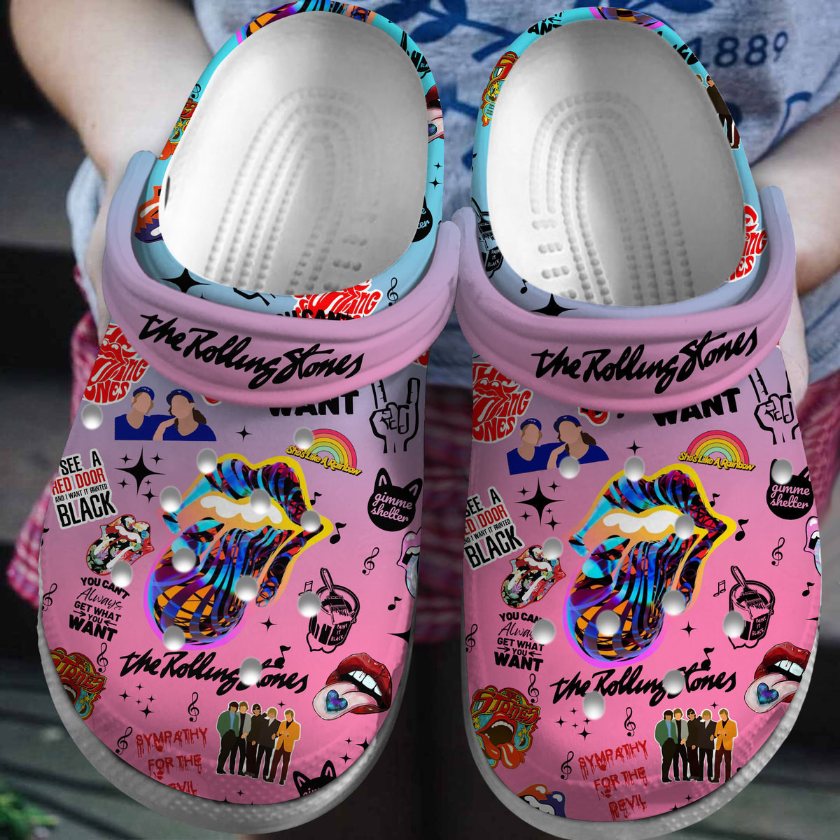 comfortable rolling stones colorful clogs for kids 26 adults kvtma