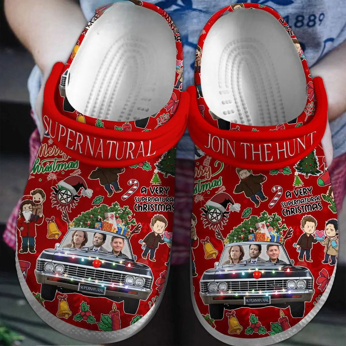 comfortable supernatural movie merry christmas red clogs best christmas gift idea aqpqt