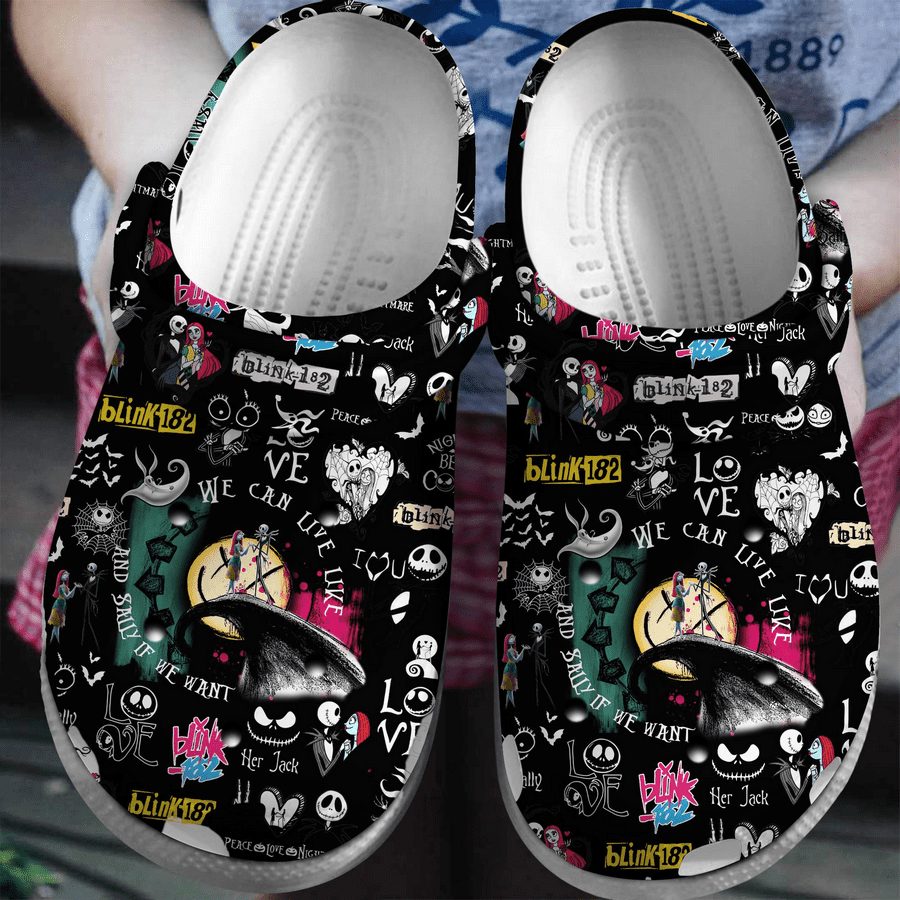 cool black blink 182 26 nightmare before christmast music clogs 4hois