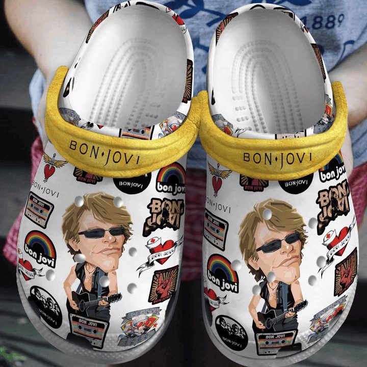 cool design bon jovi rock band music crocs for kids 26 adults uhkvw