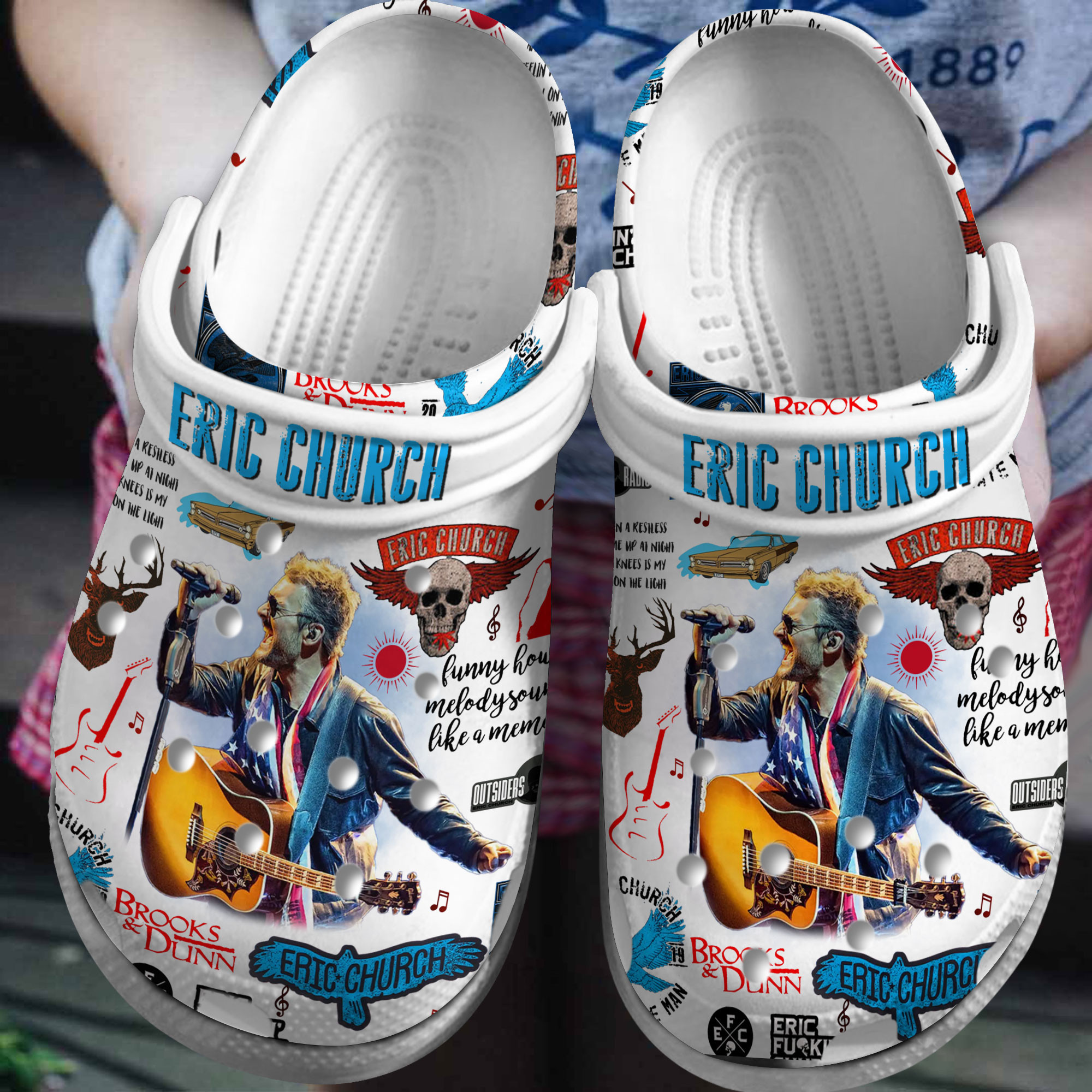 cool design eric church music white clogs for kids and adults isvmh