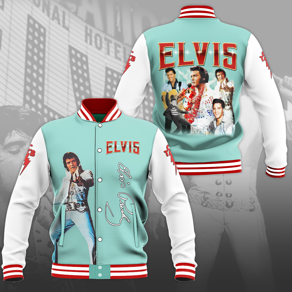 cool elvis presley mint color baseball jacket uksze