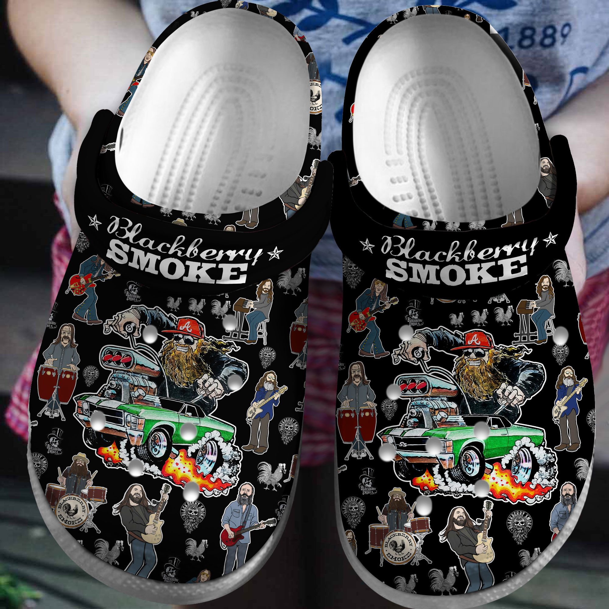 cool stylish slippers blackberry smoke music black clogs shoes tql3d