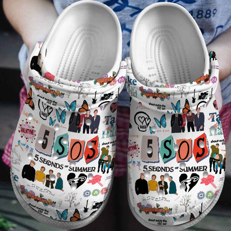 cool white sandals 5 seconds of summer music clogs fast shipping lm6vj