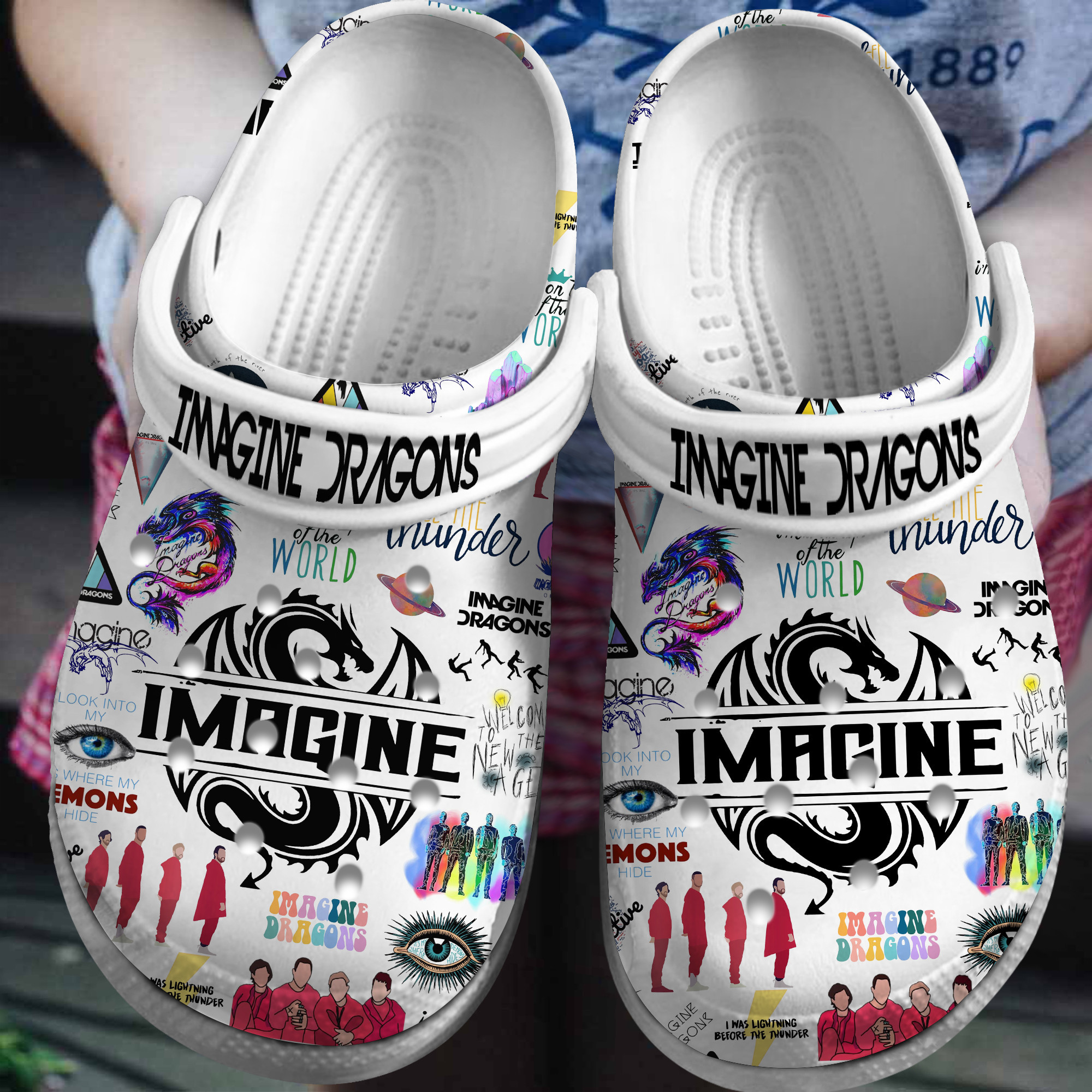 cool white slippers imagine dragons music clogs fast shipping worldwide oamfu
