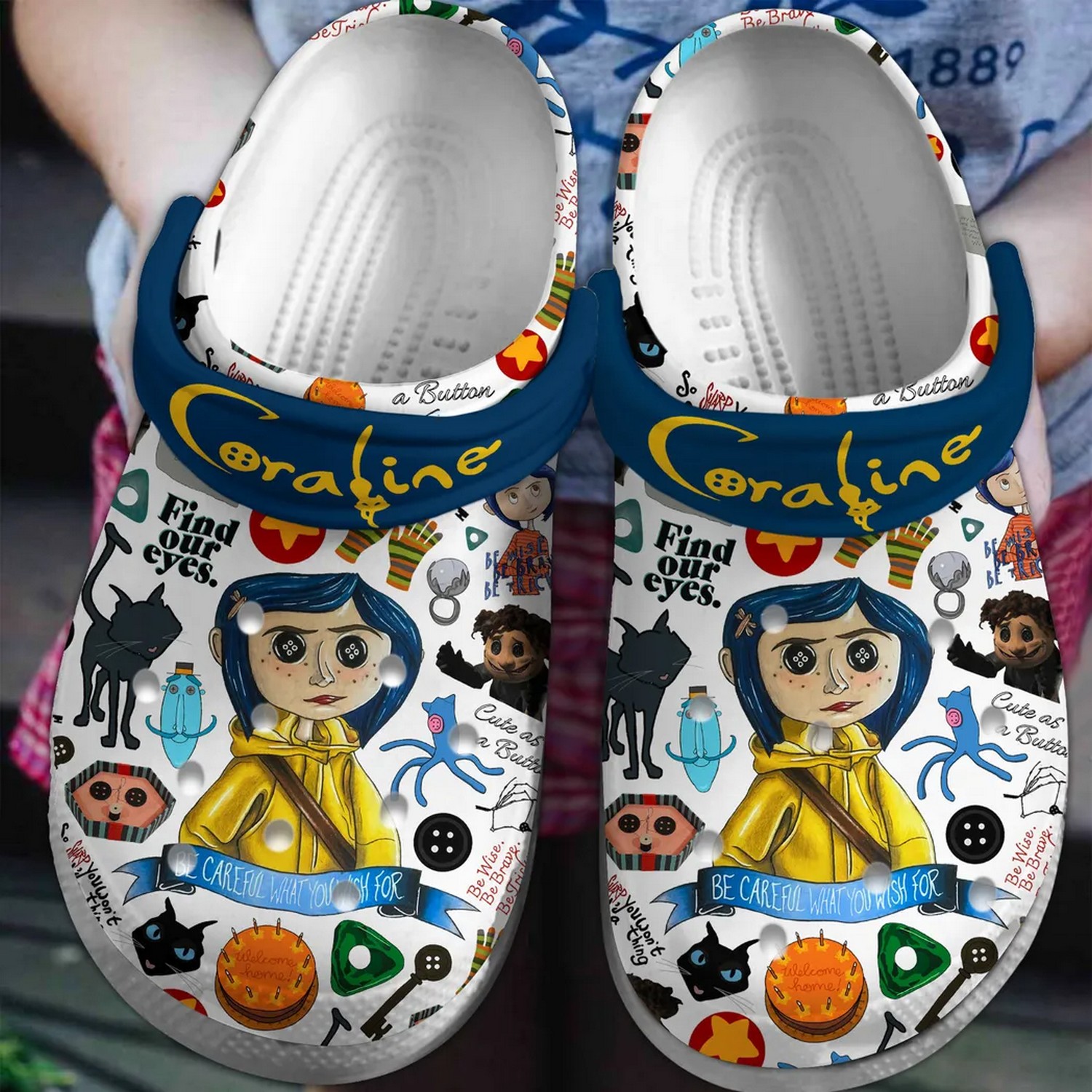 coraline and friendss trip halloween clogs for kids and adults fast shipping pbssn