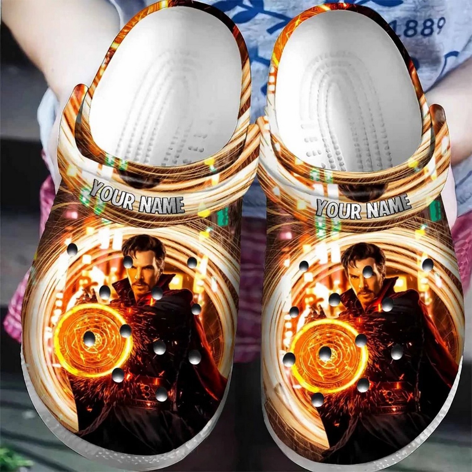 custom doctor strange time circle clogs for kids 26 adults av2wg