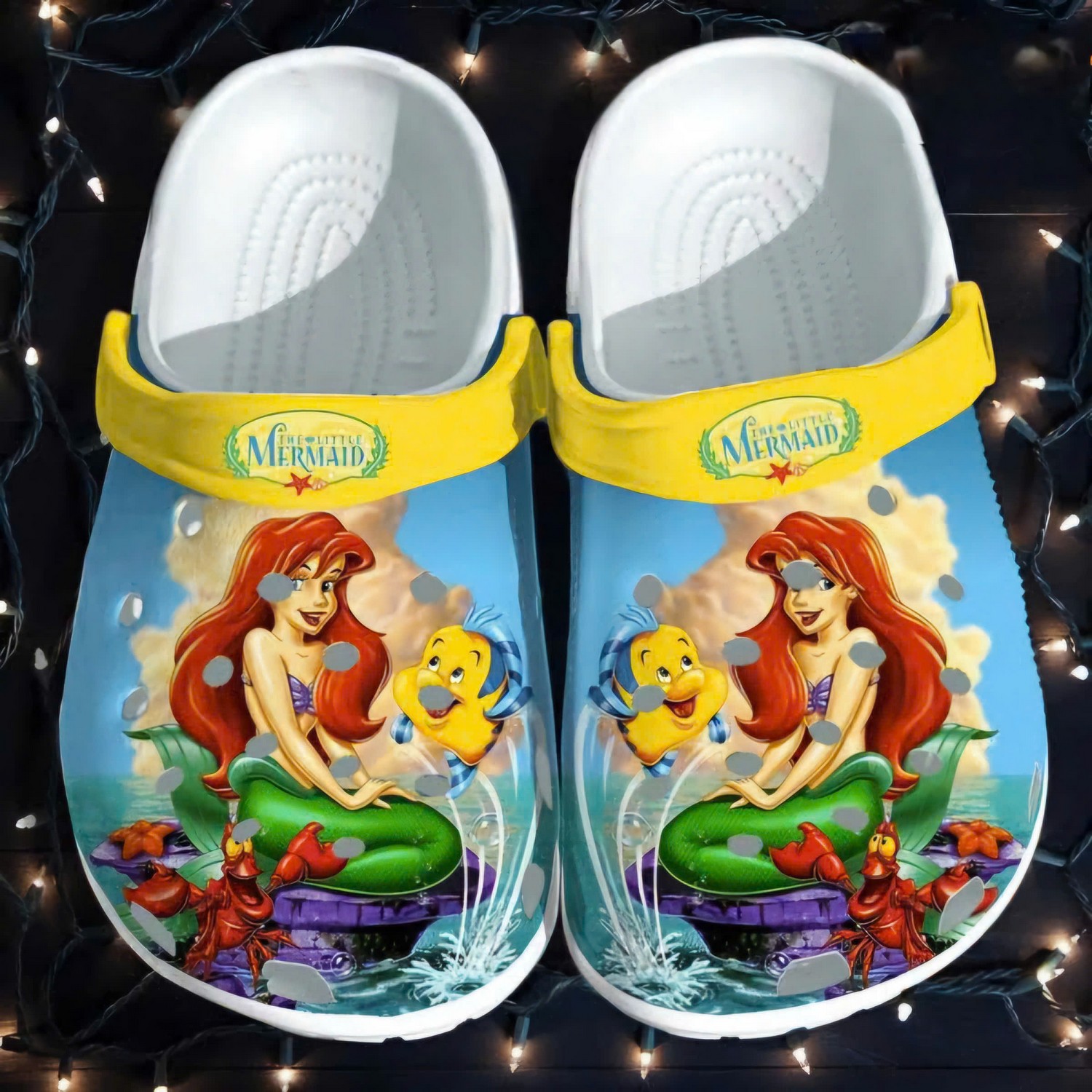 custom little mermaid cracked ground texture clogs for kids and adults rvx0t
