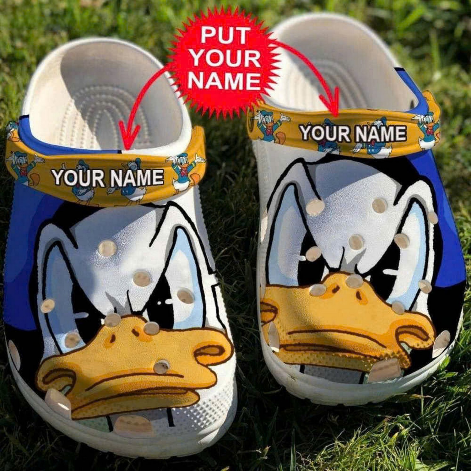 custom name angry donald duck clogs for kids and adults fast shipping vqq7l