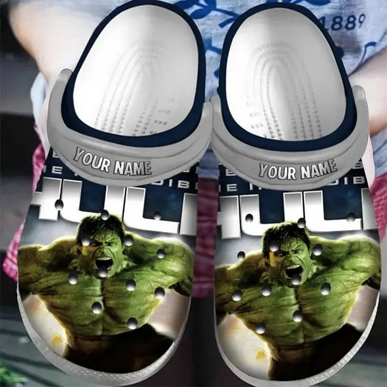 custom name angry hulk clogs for kids and adults x7lig