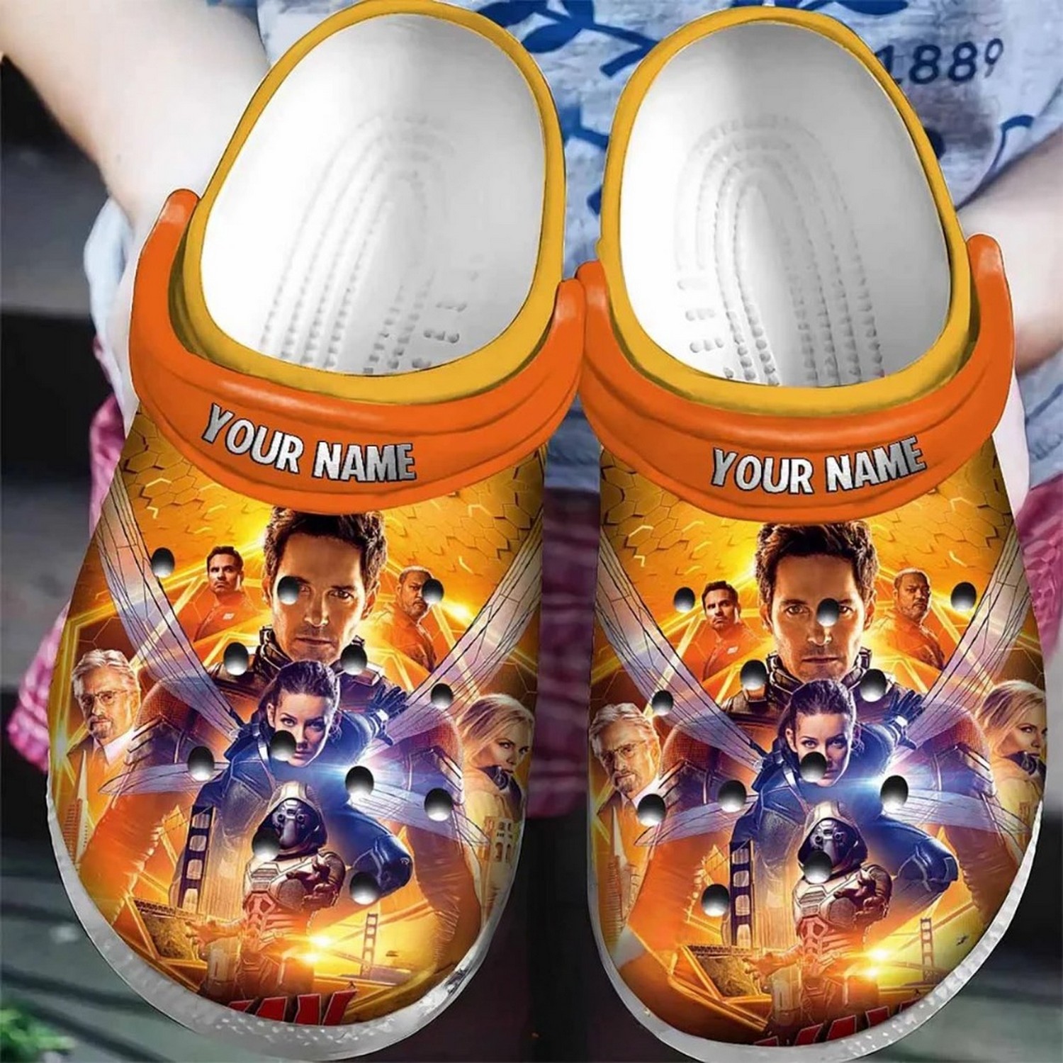 custom name ant man and the wasp characters clogs for kids and adults ktnbg