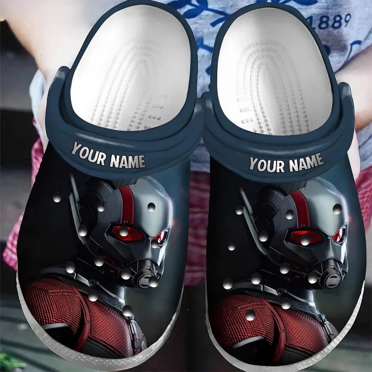 custom name ant man armor and mark clogs for kids 26 adults kva74