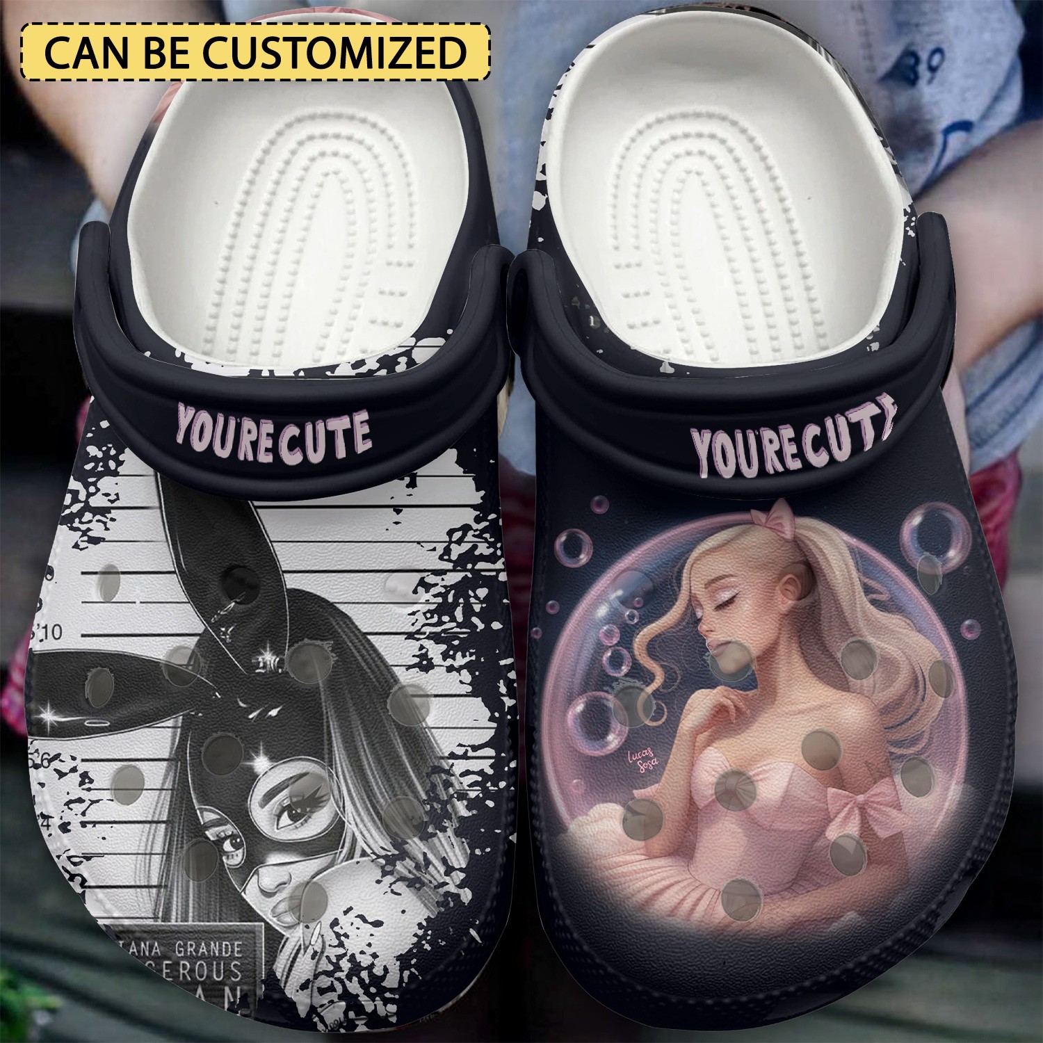 custom name ariana grande music as disney princess clogs for kids and adults fast shipping pnabq